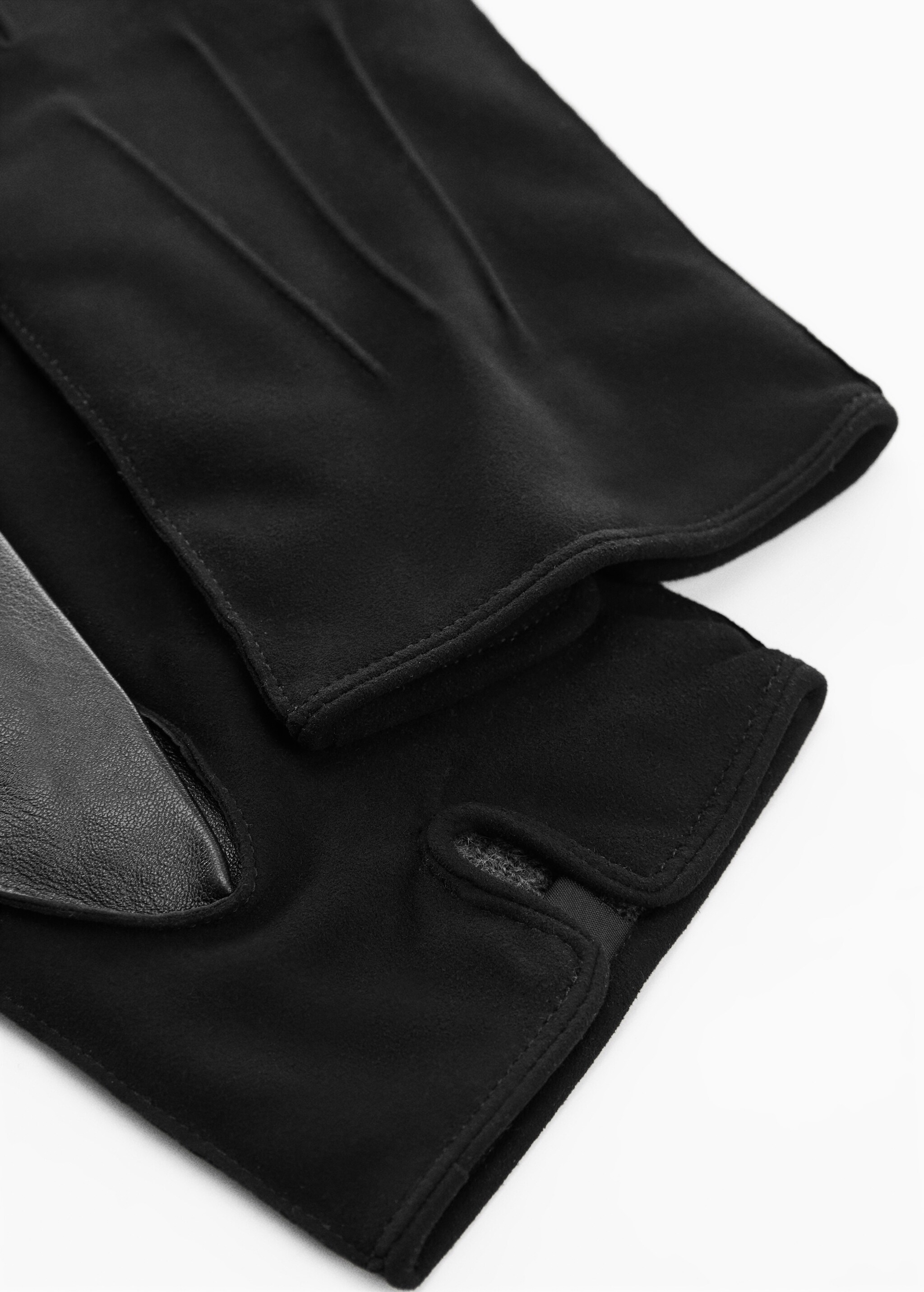 Suede leather gloves with wool lining - Medium plane