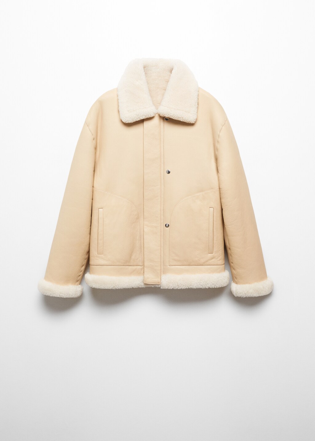 Reversible leather and fur-effect coat - Women | MANGO Niger