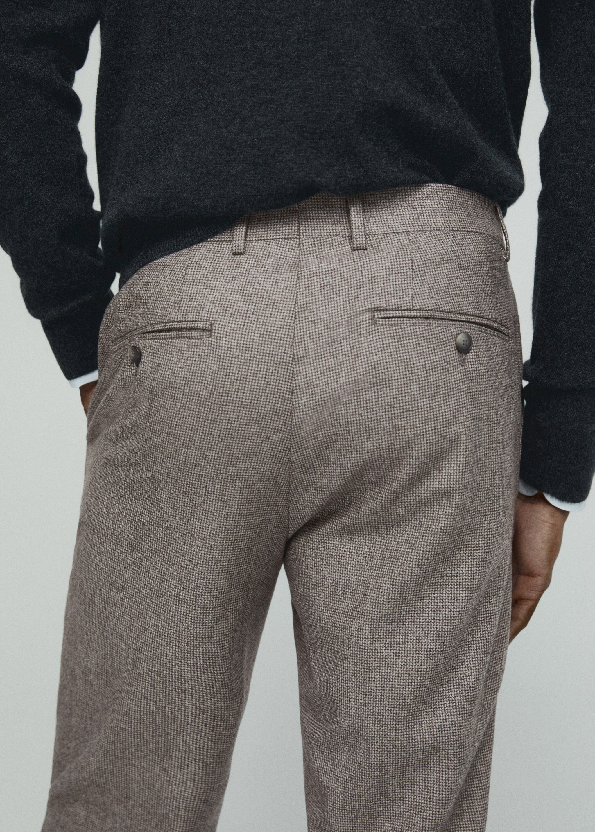 100% virgin wool micro-houndstooth trousers - Details of the article 4