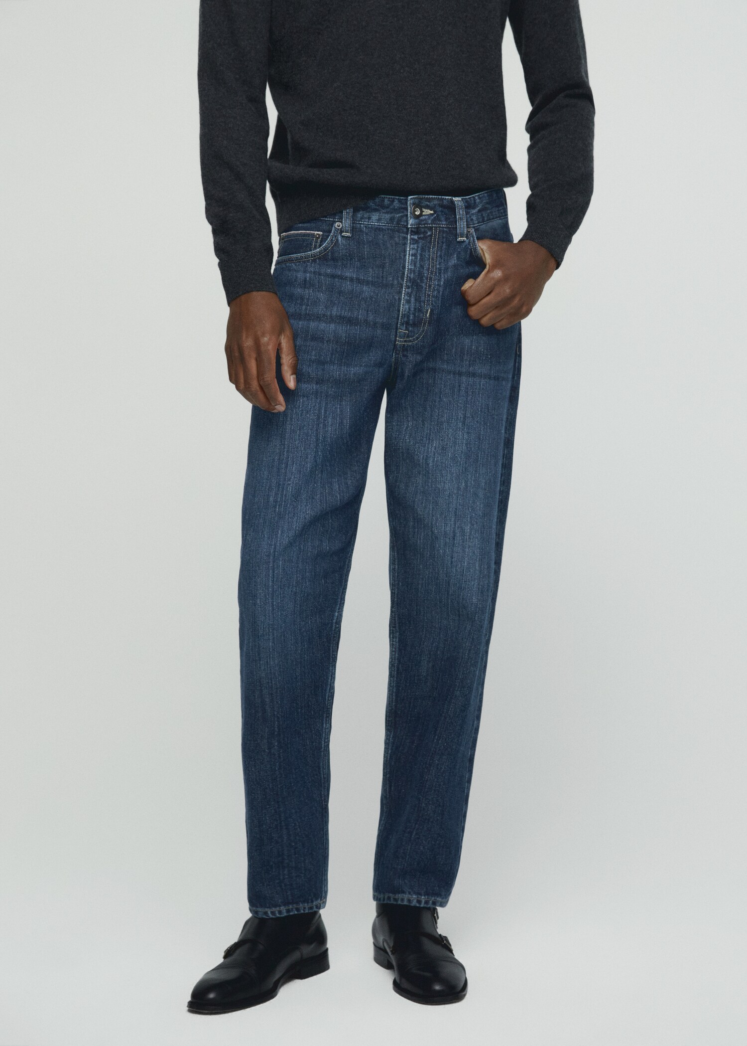 Straight-fit selvedge jeans  - Medium plane