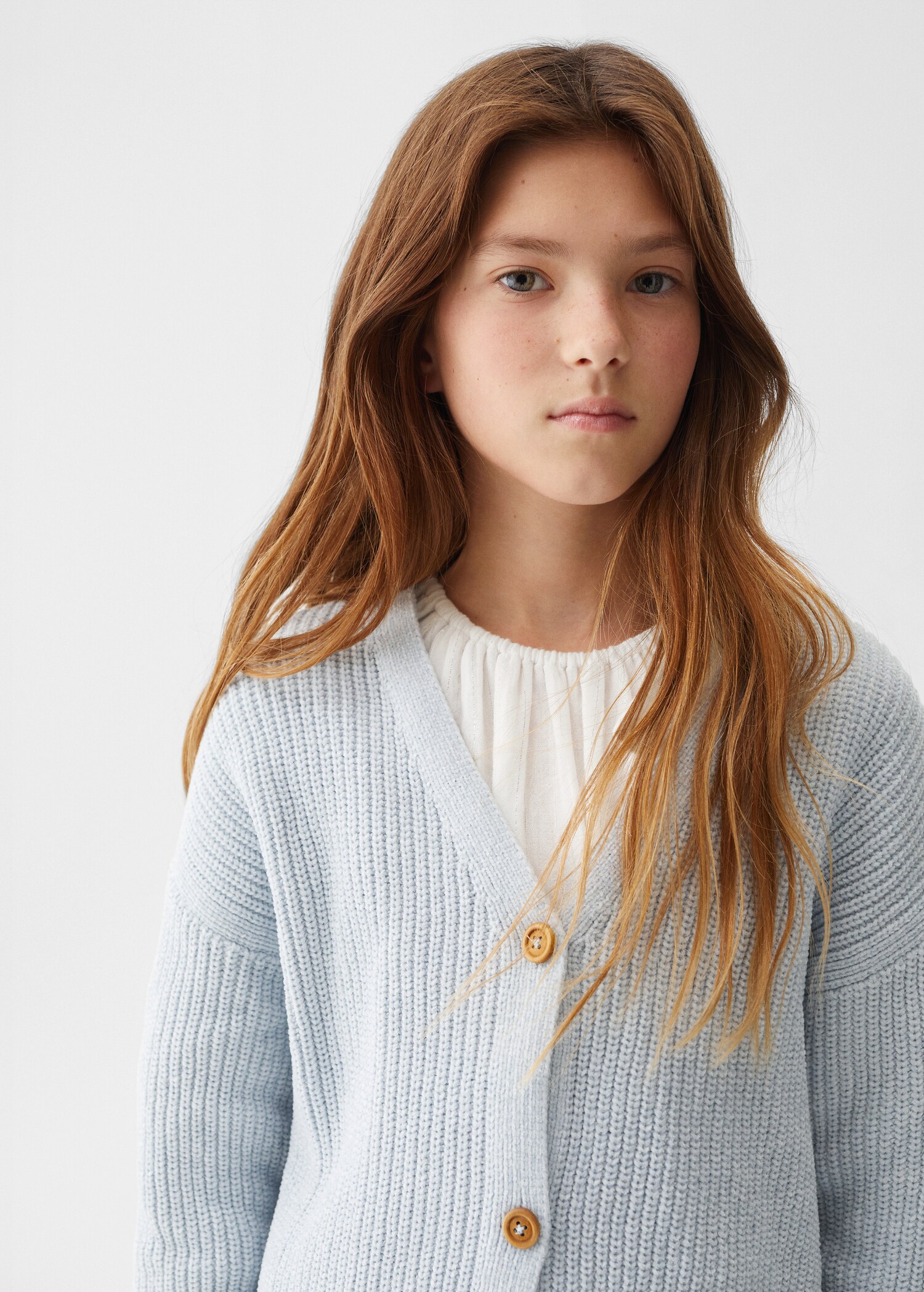 Chenille knitted cardigan - Детальніше про товар 1