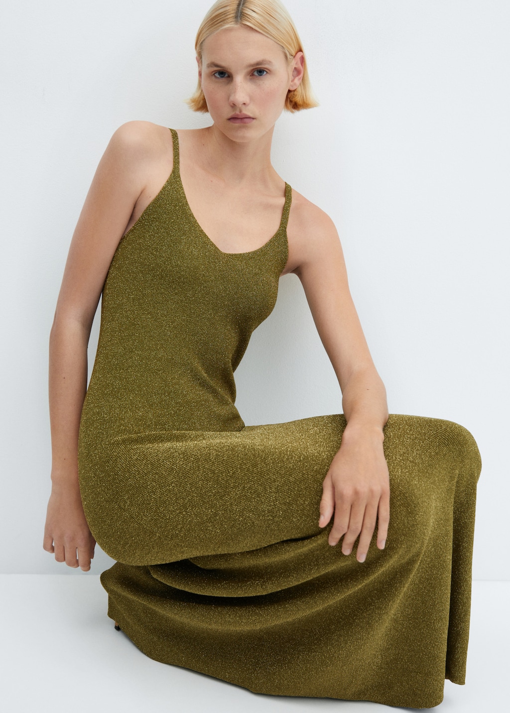 Long lurex dress - Women | MANGO Iran