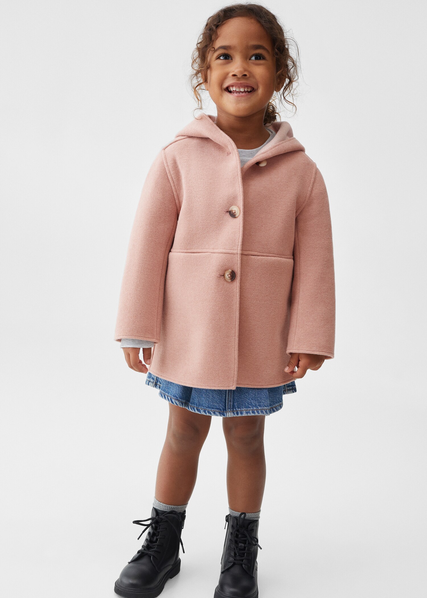 Manteau capuche boutons - Plan moyen