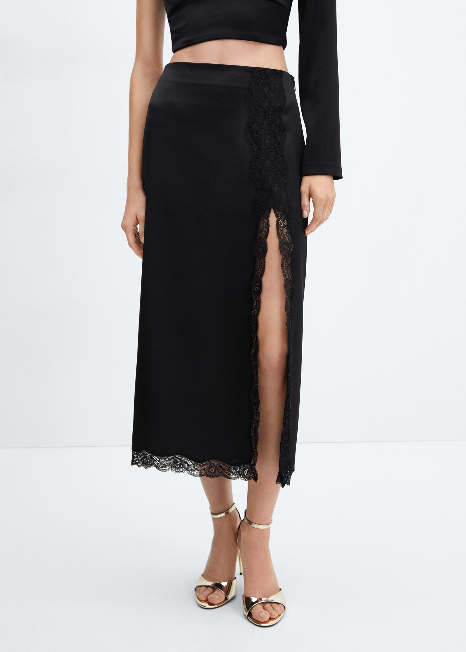 Satin lace skirt - Medium plane