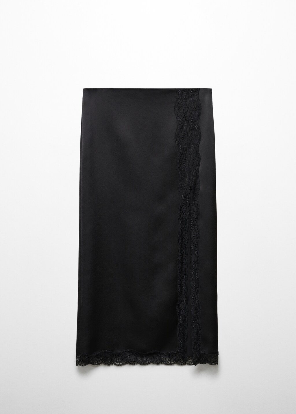 【MARRON EDITION】Black Satin Lace Long Skirt★韓国商品★ MAXI SKIRT LUSTA BLACK – JAN 'N JUNE
