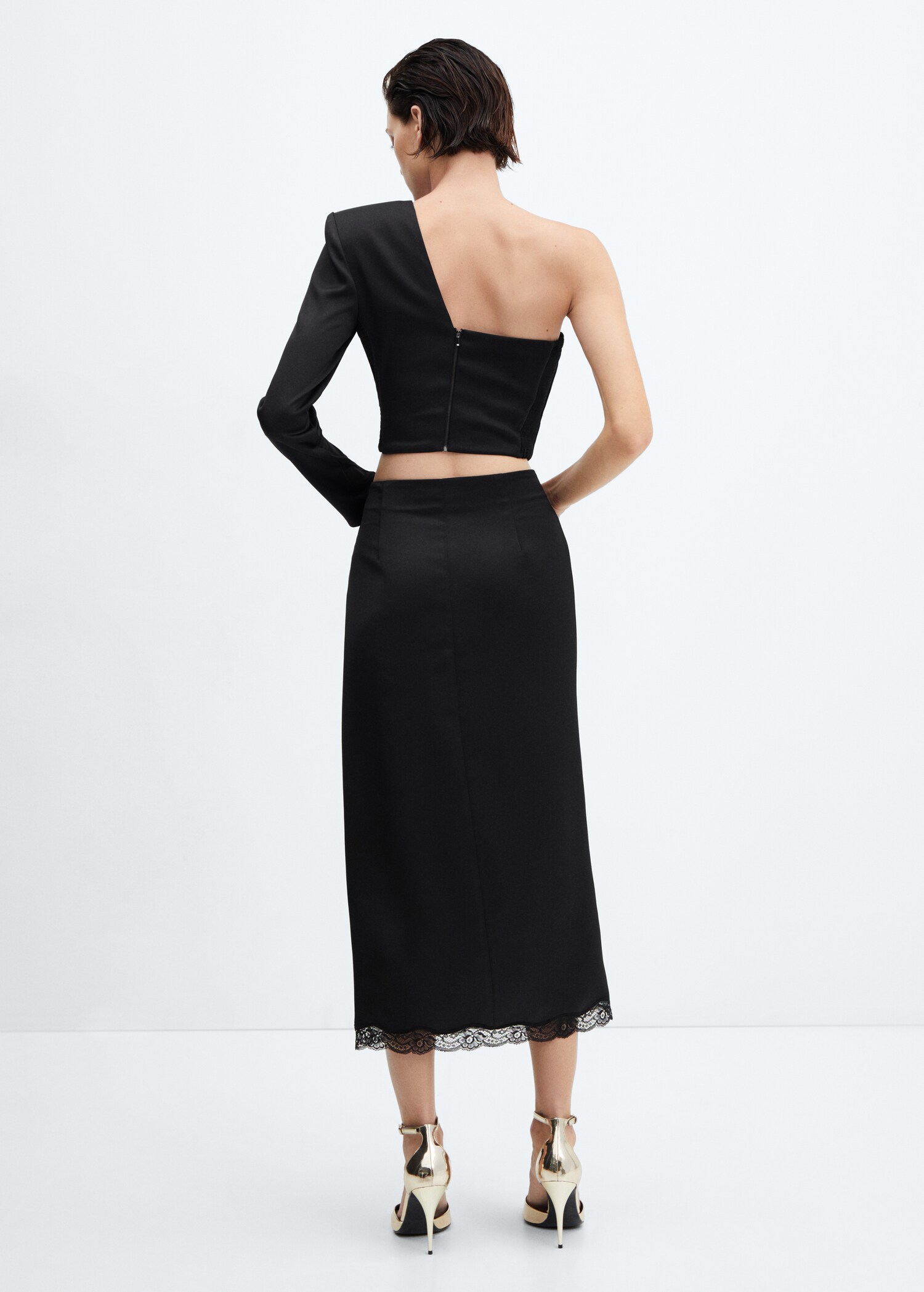 Satin lace skirt - Reverse of the article