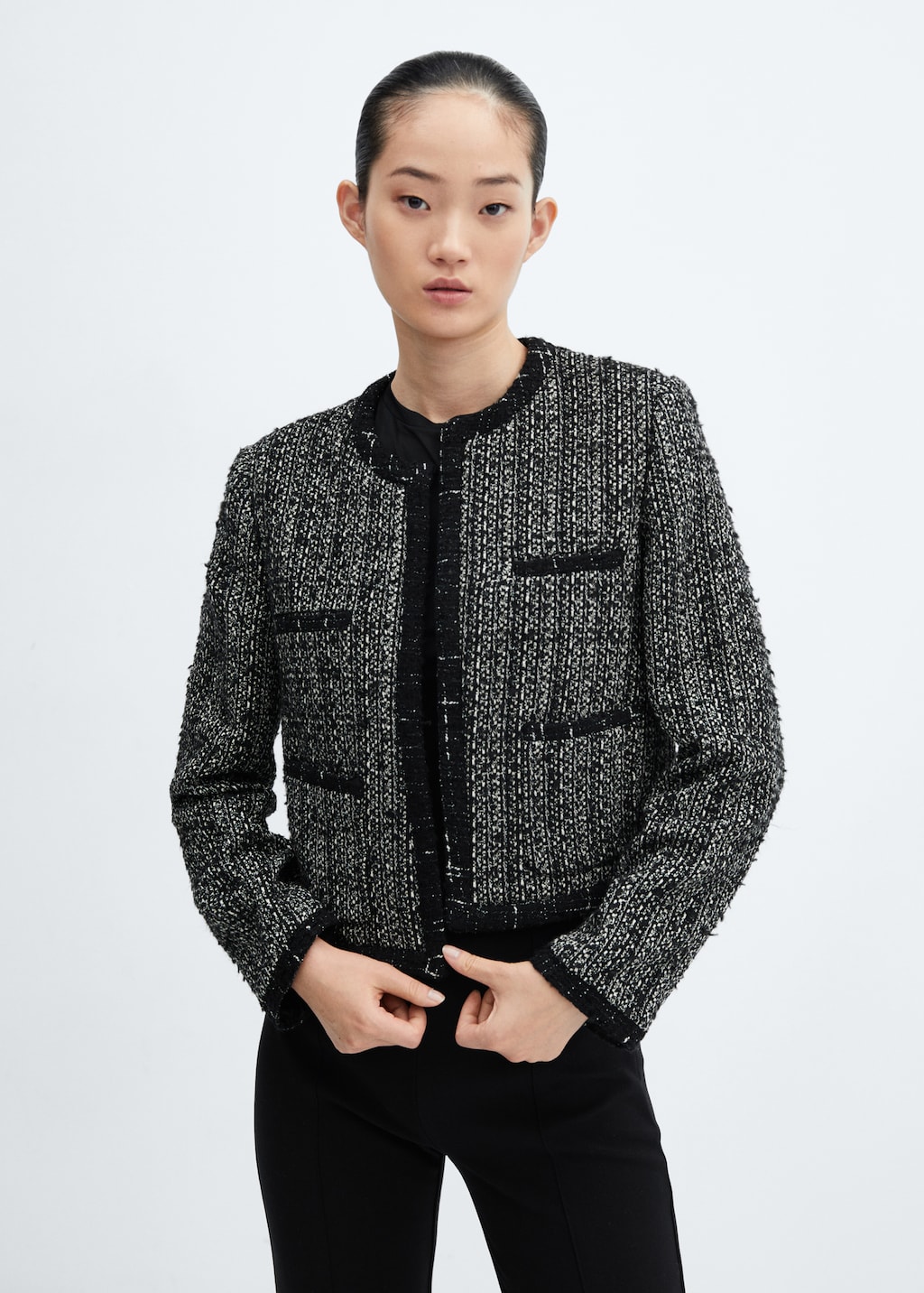 Veste en tweed a passepoils Femme MANGO France La Reunion