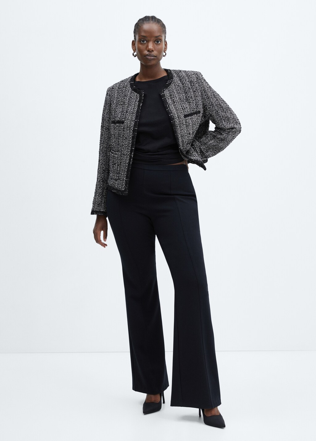 Trim tweed jacket - Women | MANGO Japan