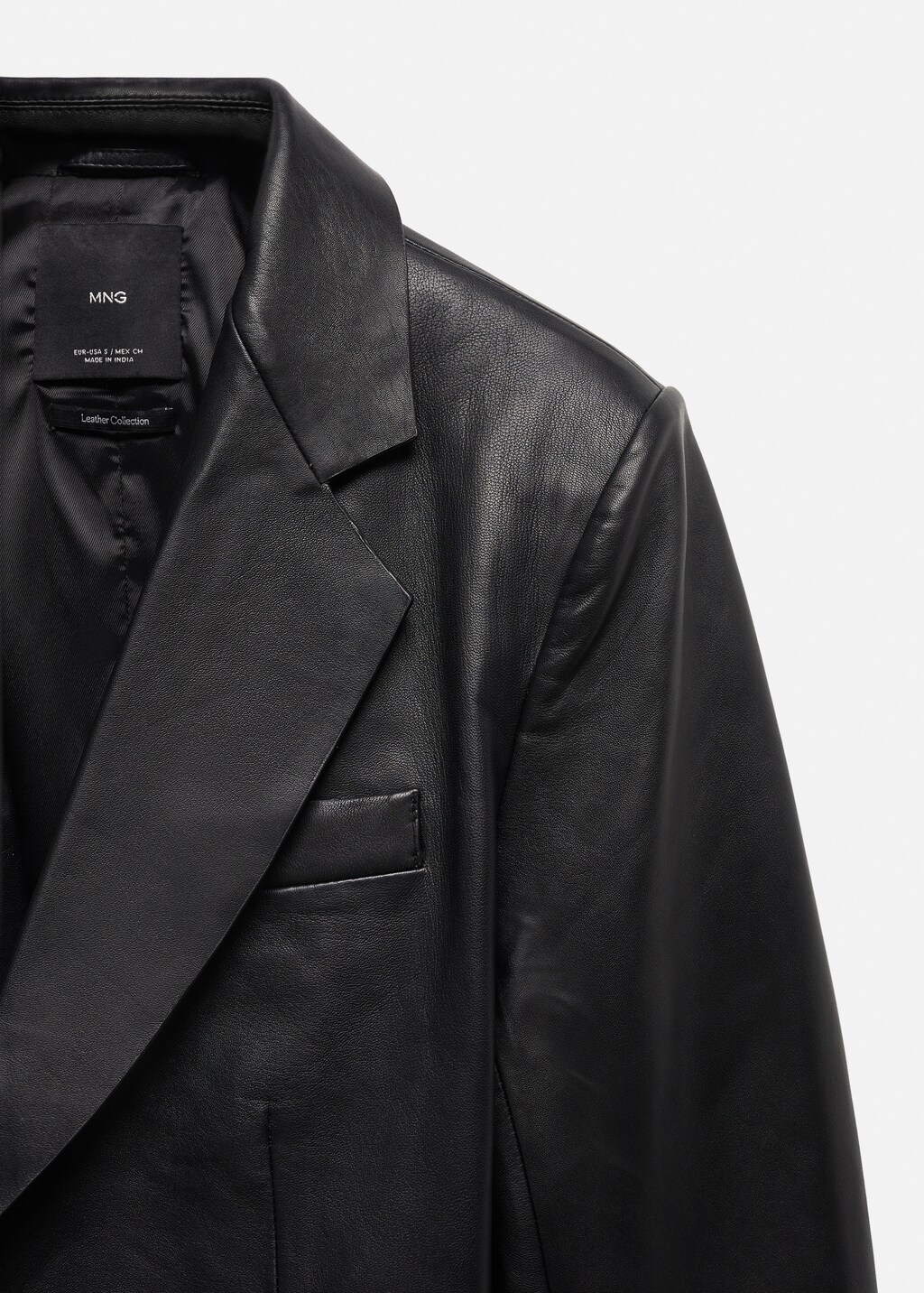 100% leather cropped jacket - Women | MANGO Libya