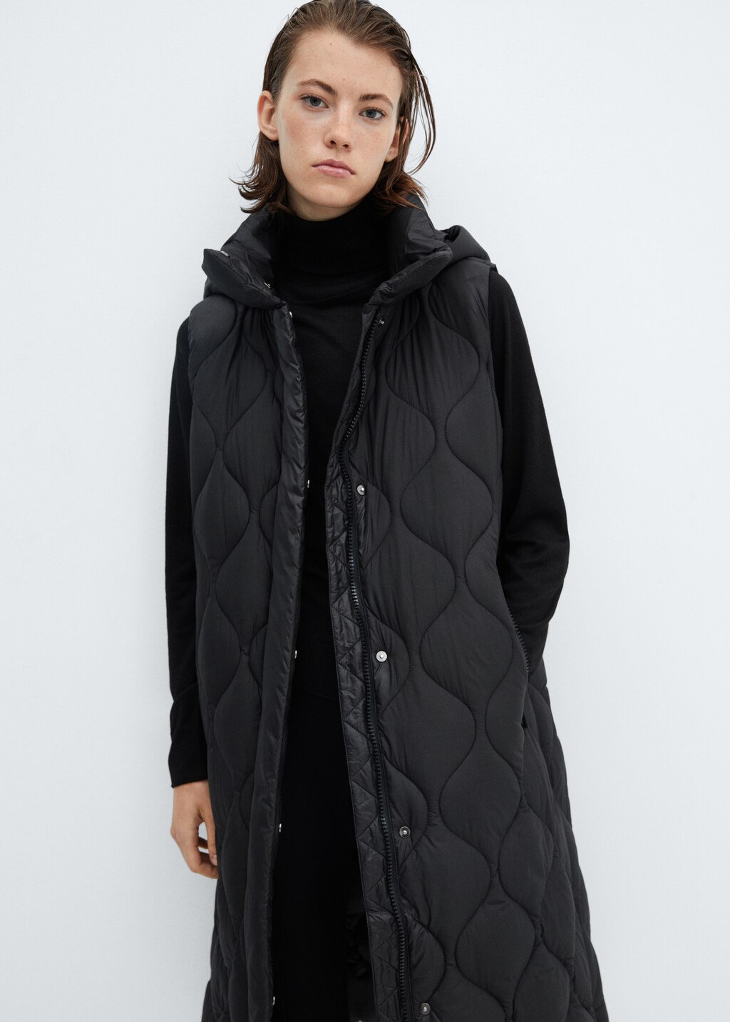 Long quilted gilet