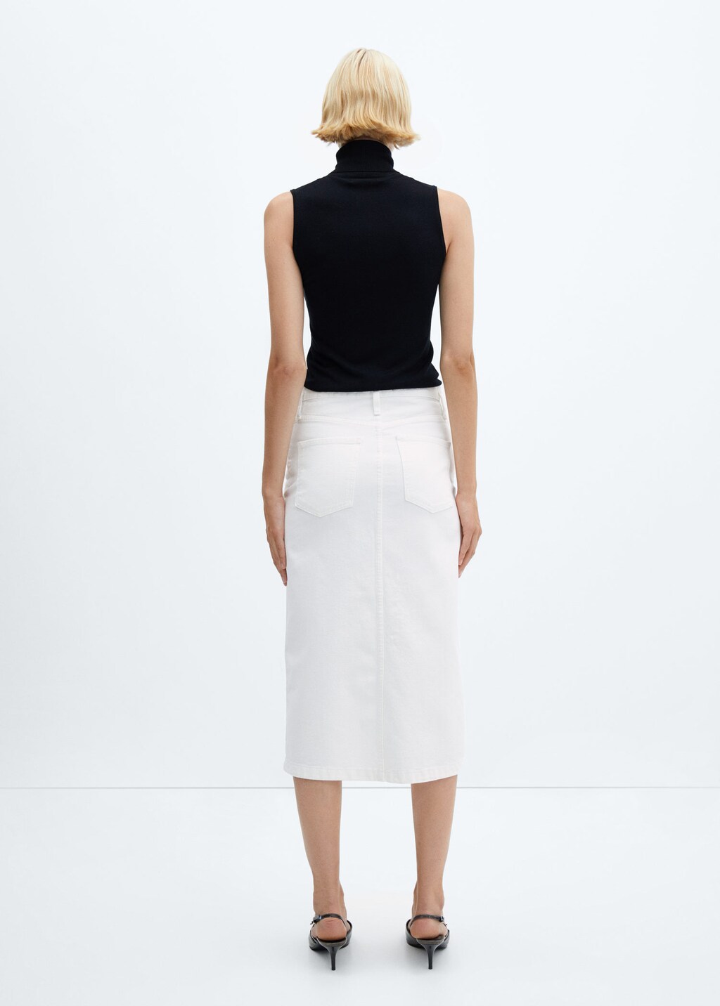 White midi pencil skirt deals