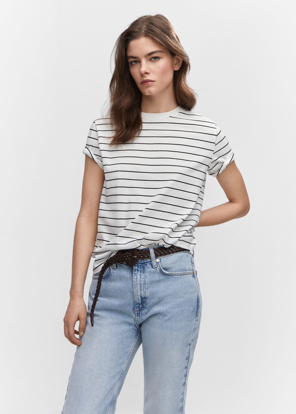 Mango t shirt lin sale