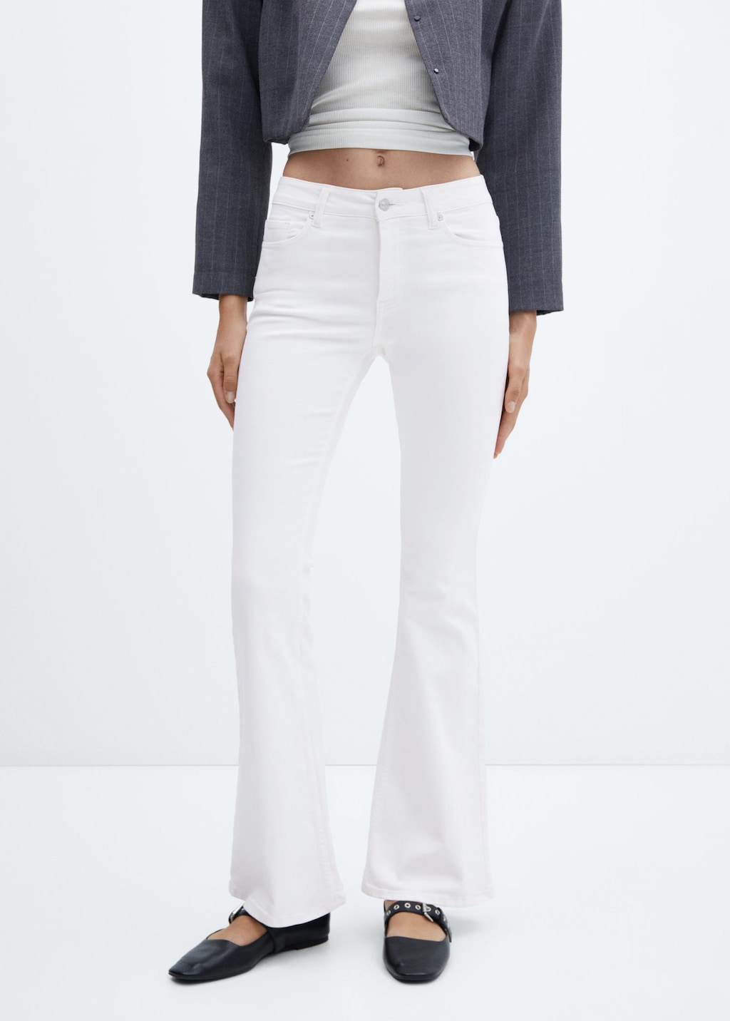 High waisted clearance white flare jeans