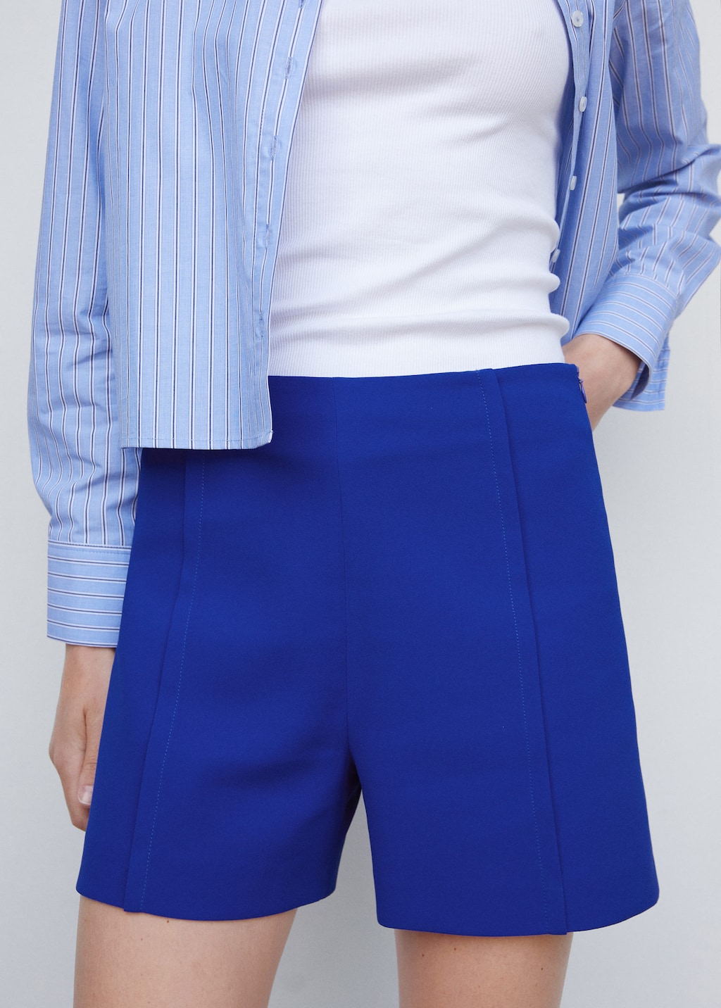 High waisted hotsell fabric shorts