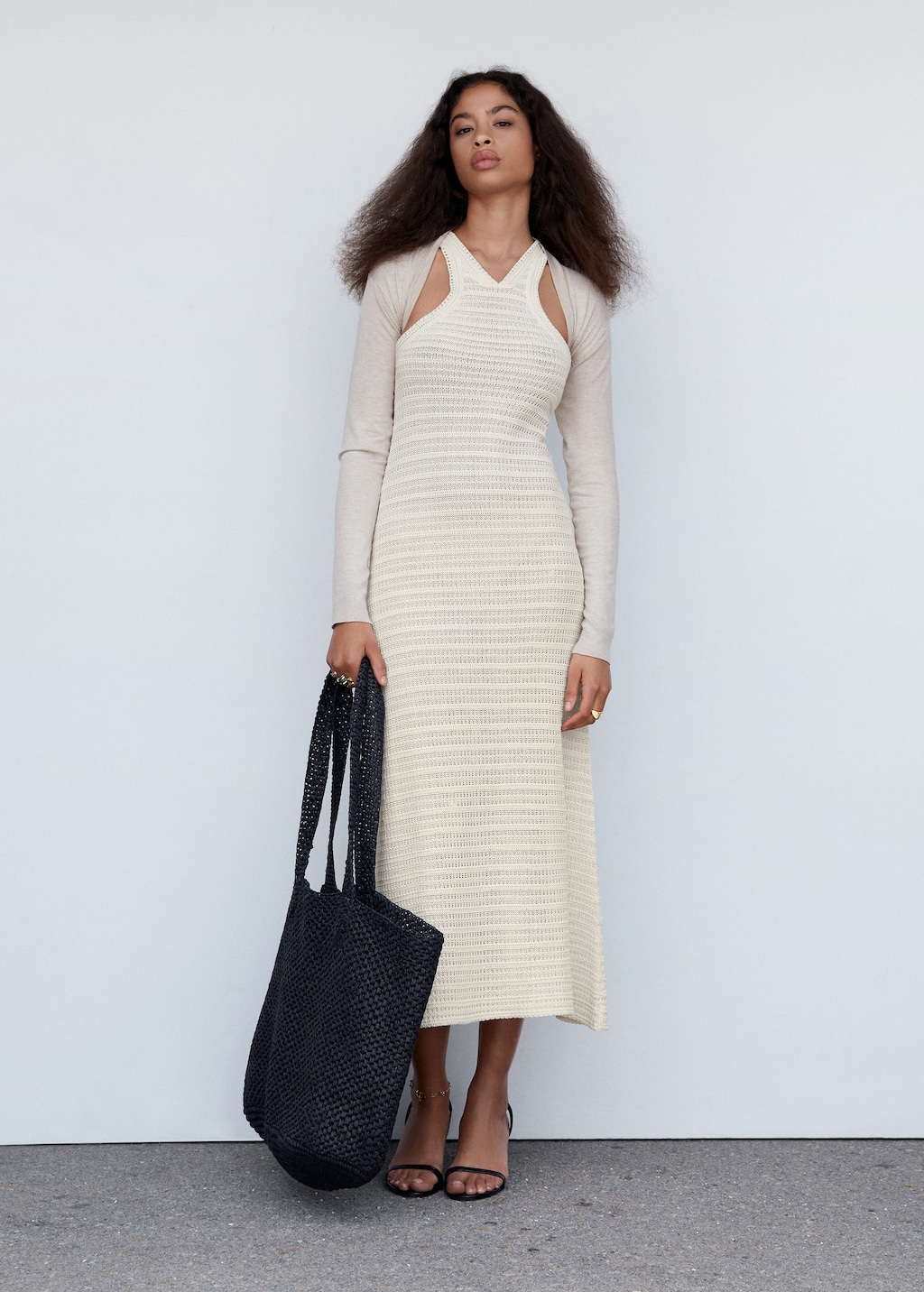 Halter neck crochet dress MANGO