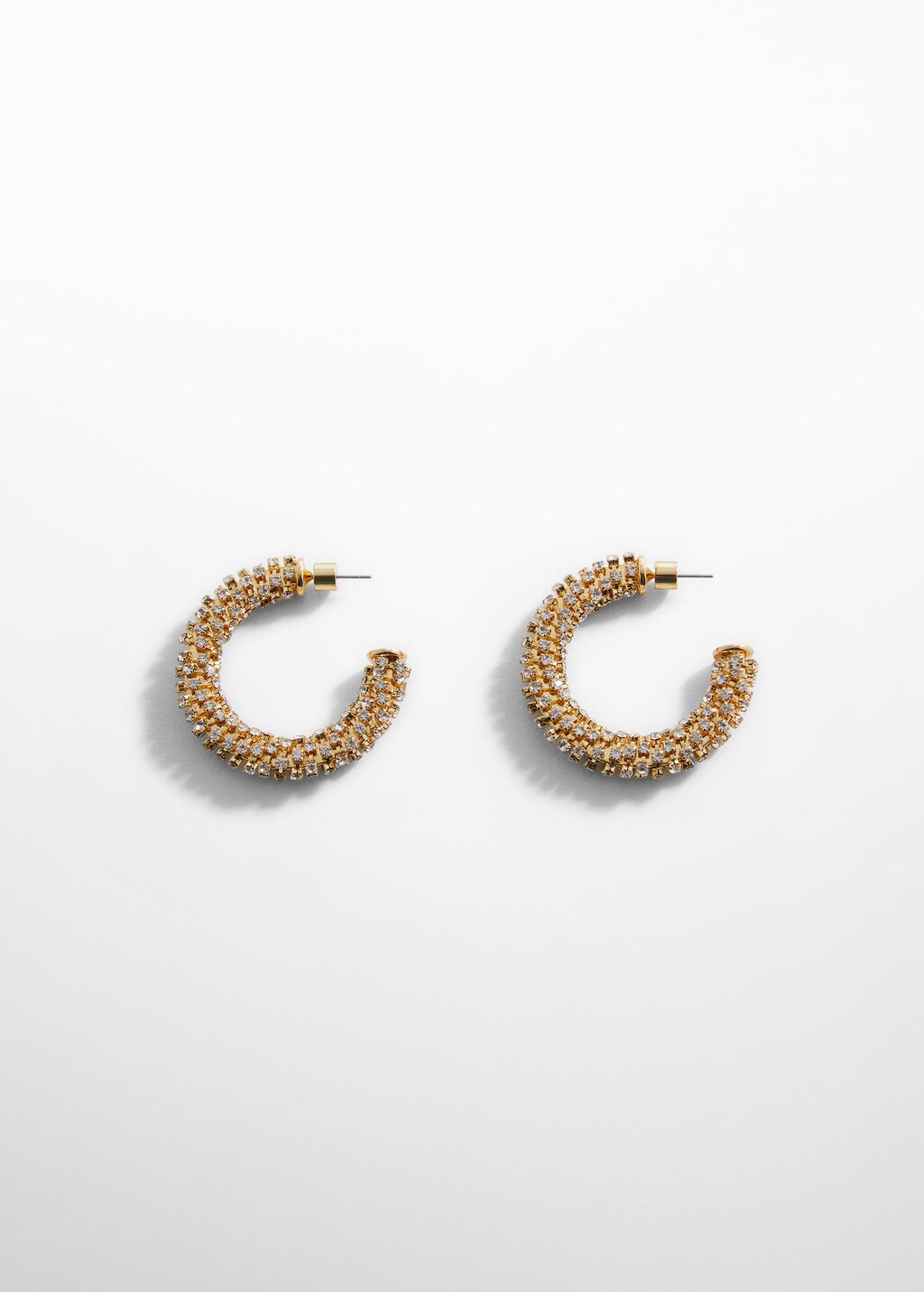 Rhinestone hoop earrings MANGO