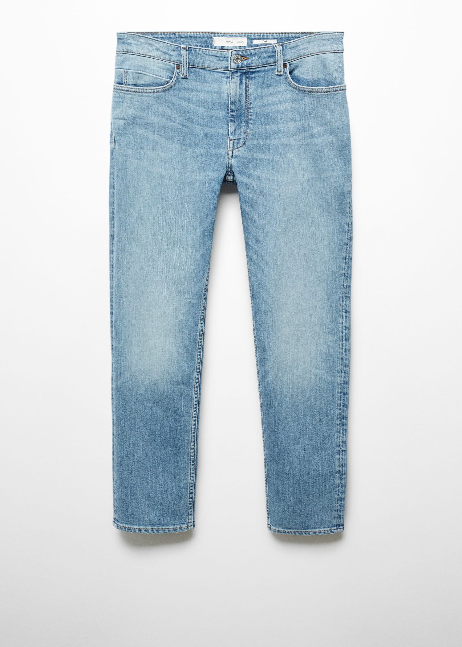 Slim Tapered Cropped Jeans - Light denim blue - Men