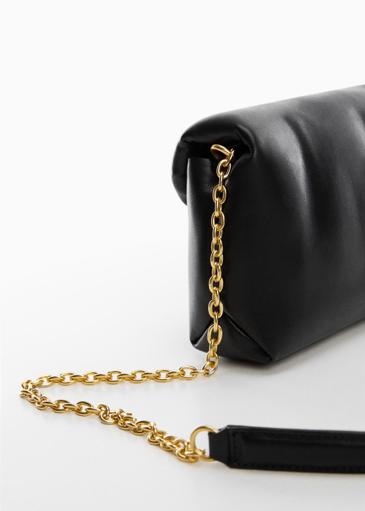 Black quilted bag with cheap chain handle