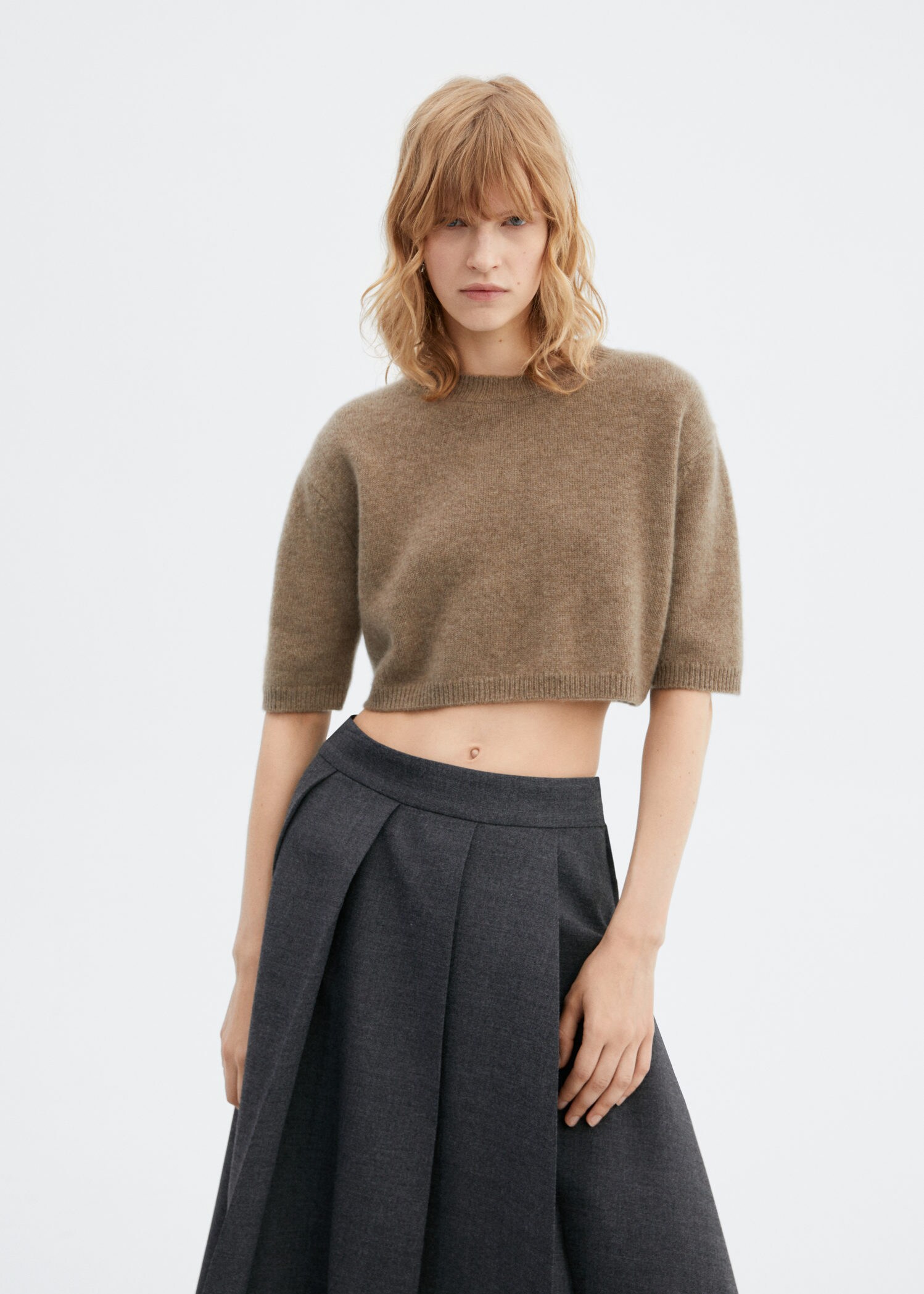 Cropped cashmere sweater