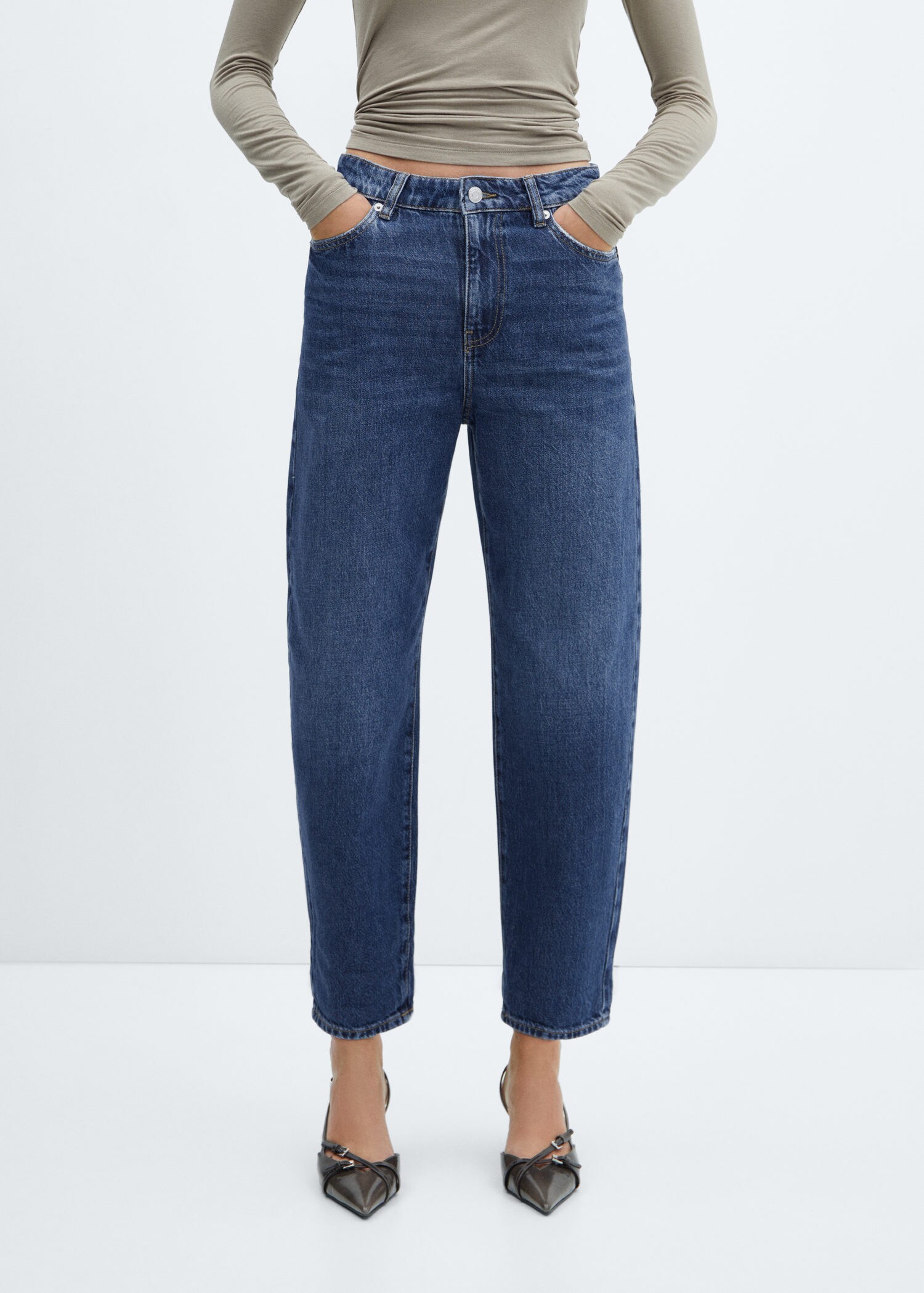 High-waist slouchy jeans | MANGO