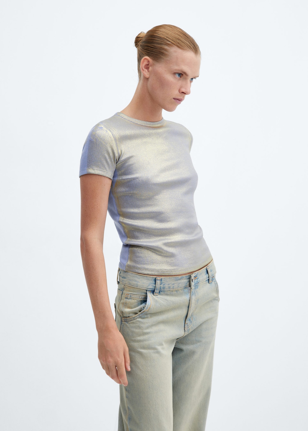 Manga corta Camisetas y tops de Mujer 2024 Mango Espa a