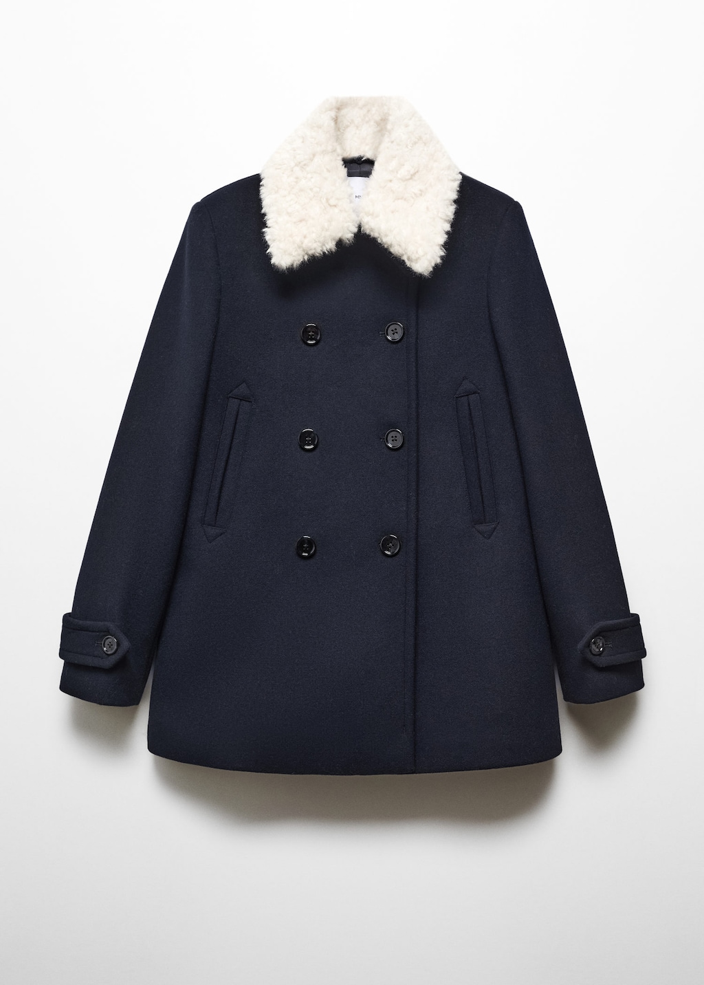 Women's peacoat with fur collar sale