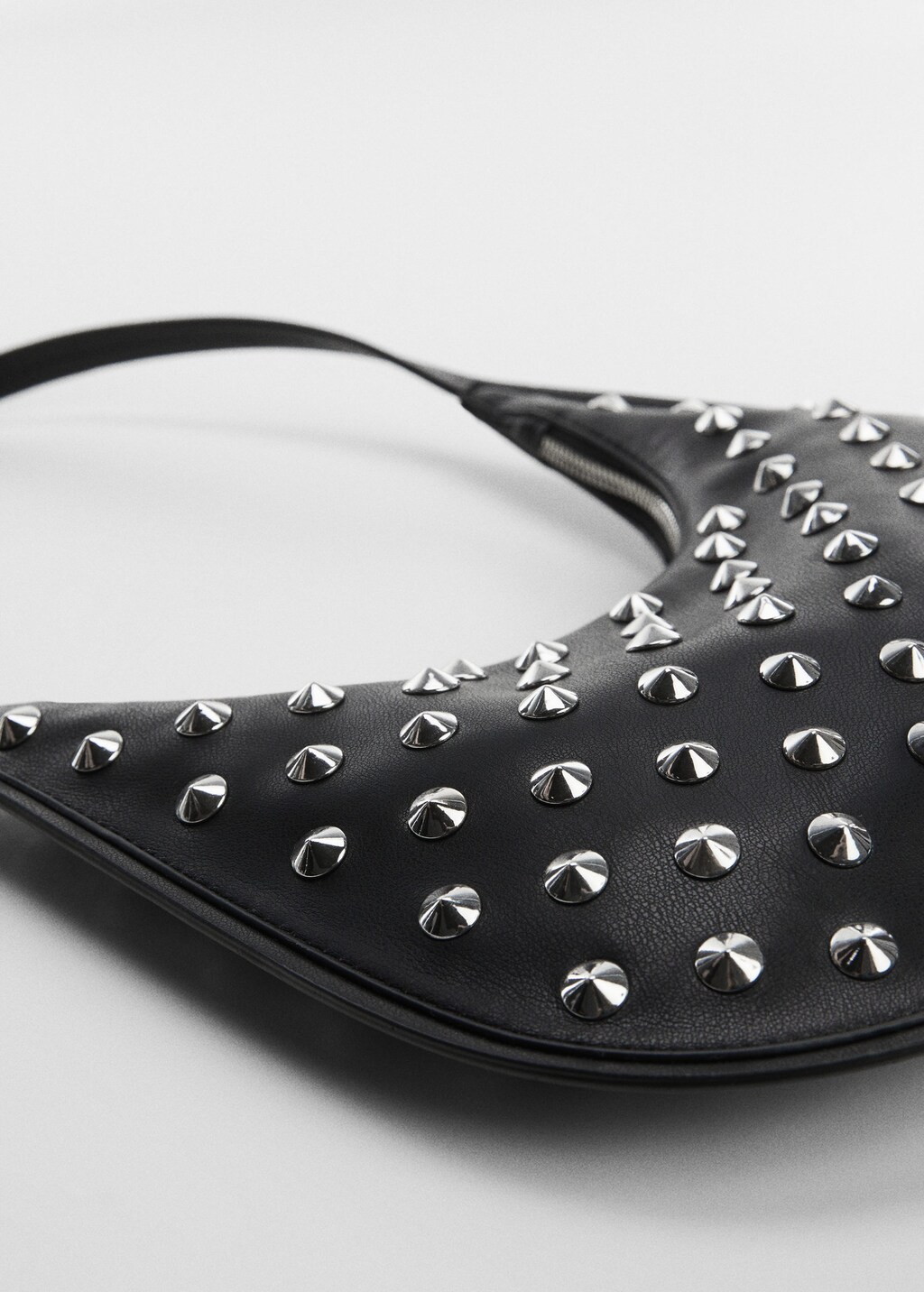 Black silver studded bag top