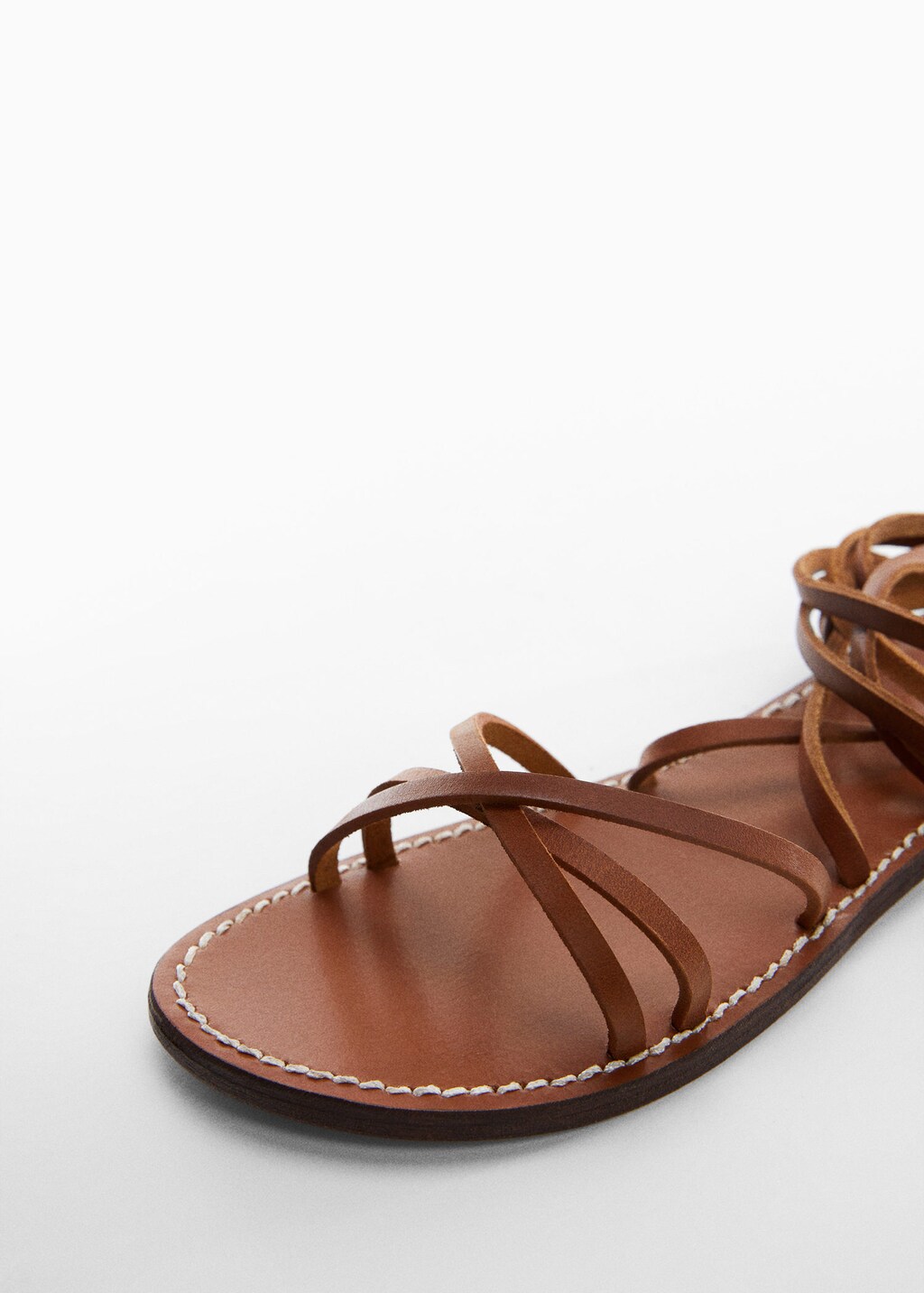 Mango leather strap sandals hot sale