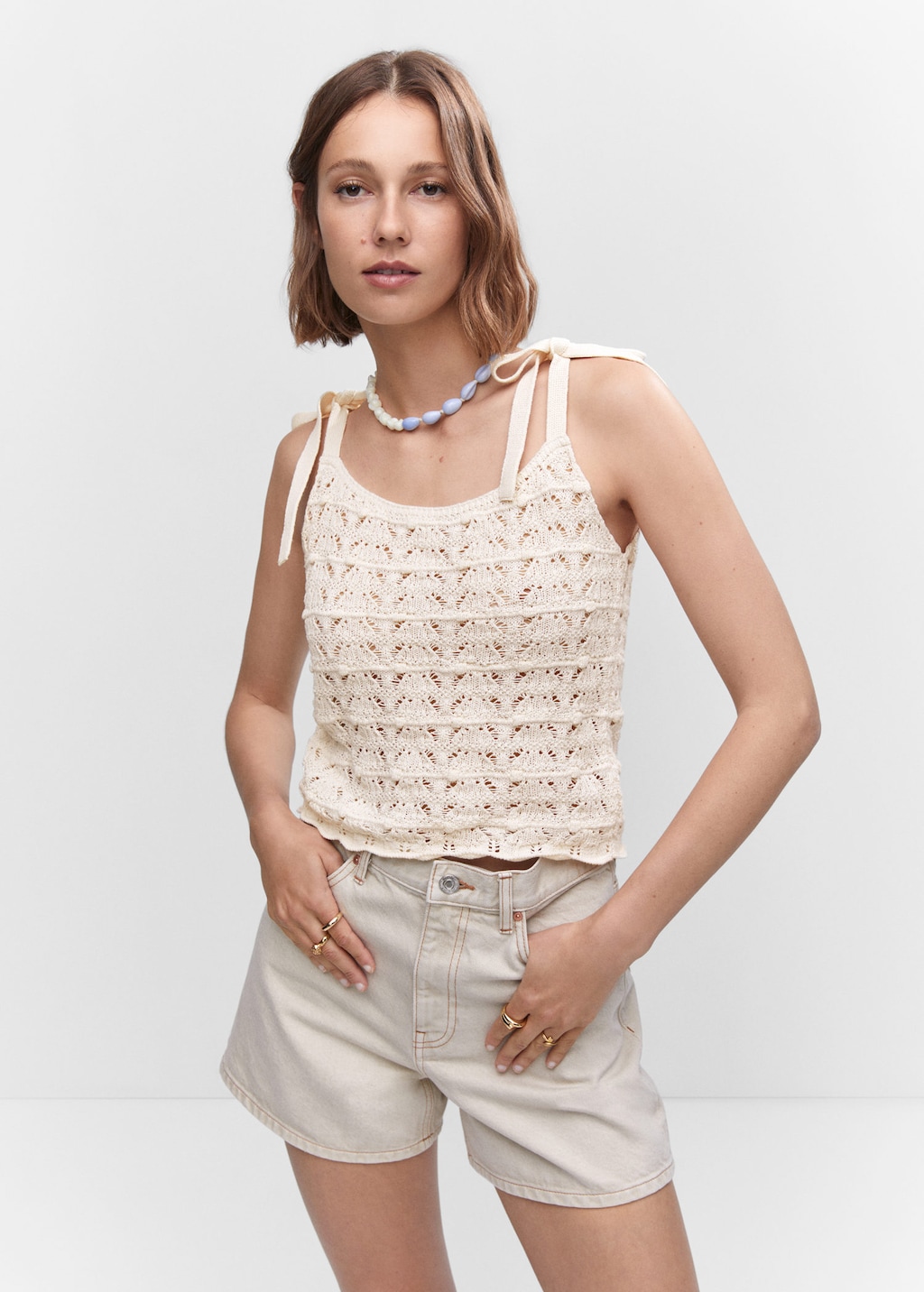 White crochet cami top sales