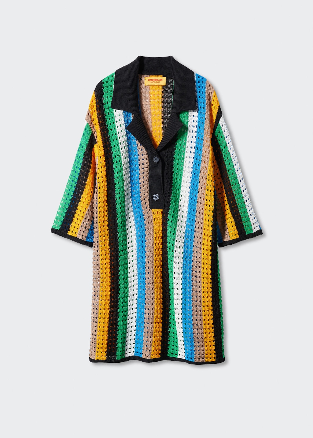 Oversized openwork knitted polo shirt MANGO