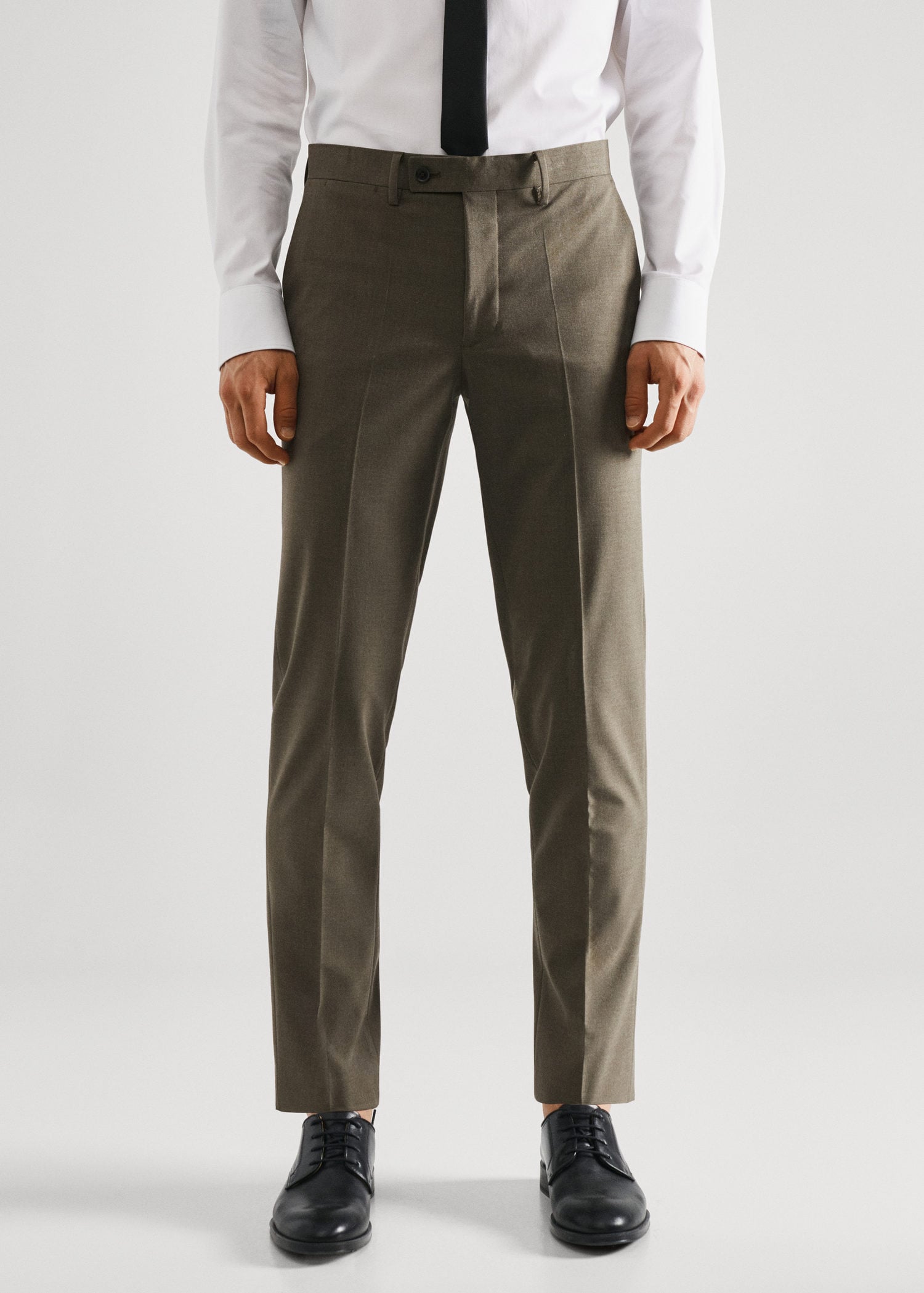 Pantalon Homme, Coupe Slim, Sans pinces, polyester et laine