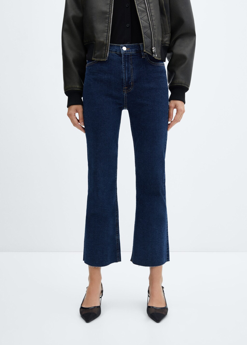 Mango jeans sale boot crop