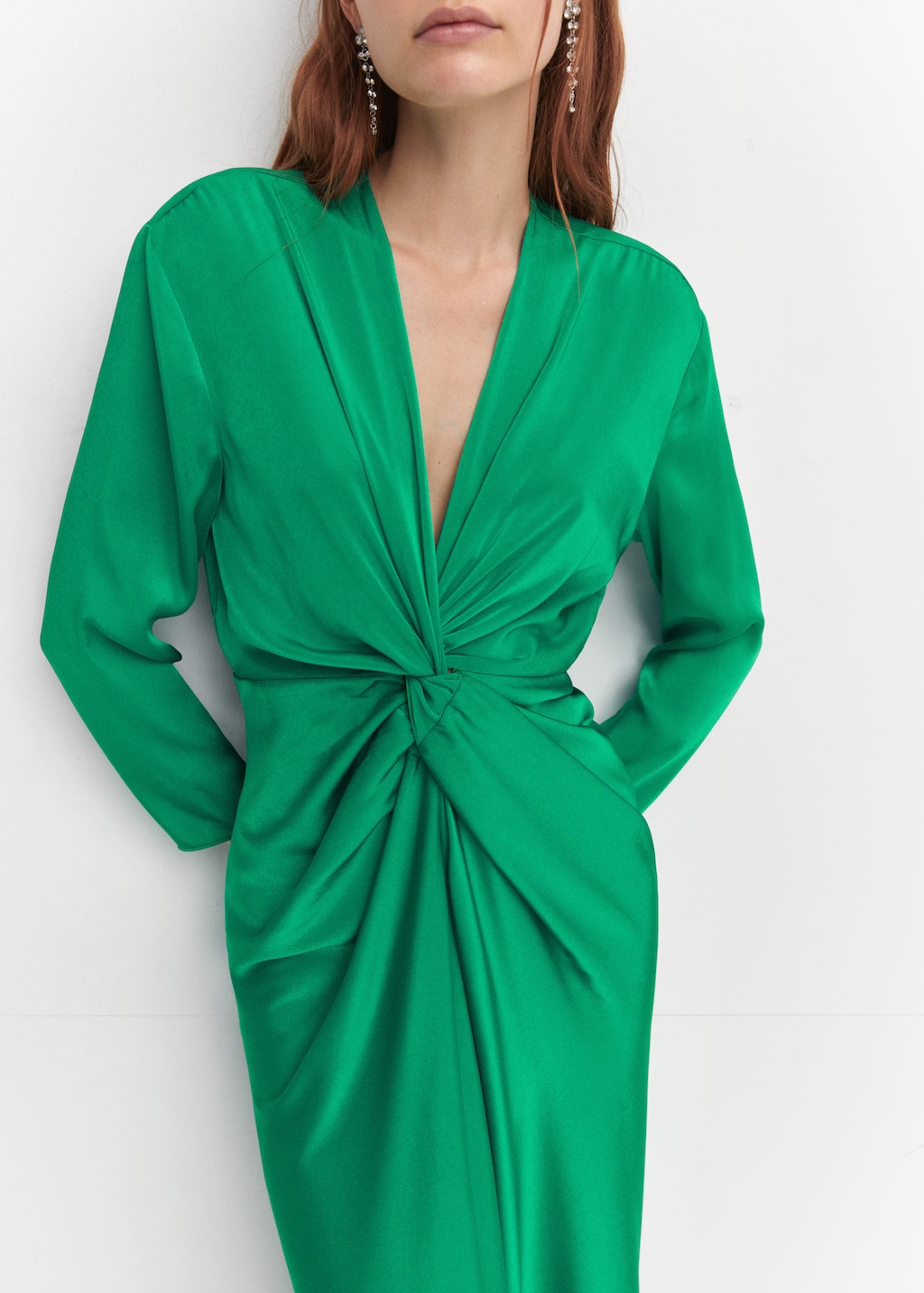 Mango silk cheap dress