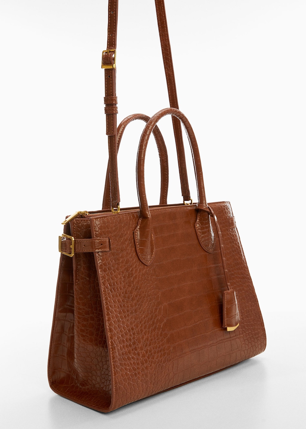Mango croc effect belt bag cheap