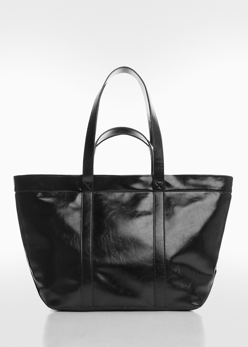Mango black leather bag cheap