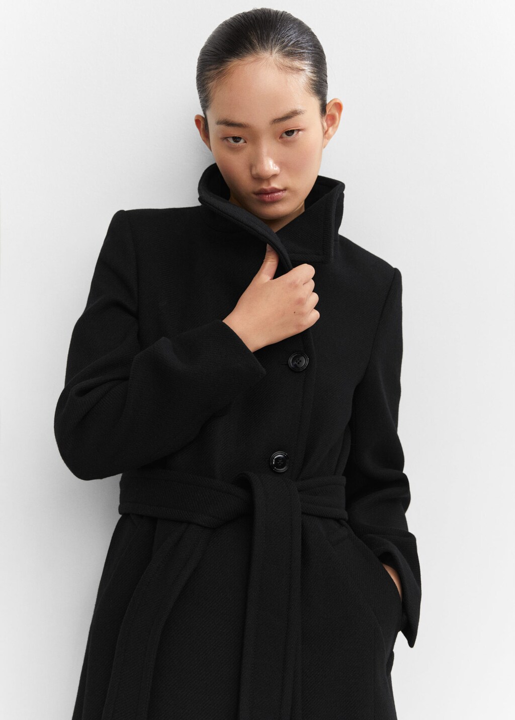 Mango wool belted coat hotsell