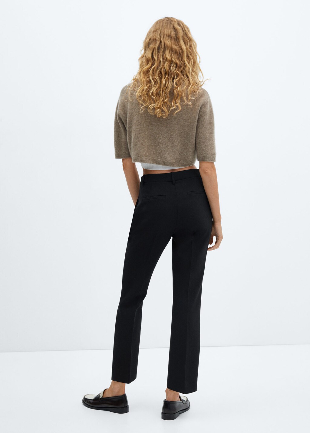 Straight ankle-length trousers