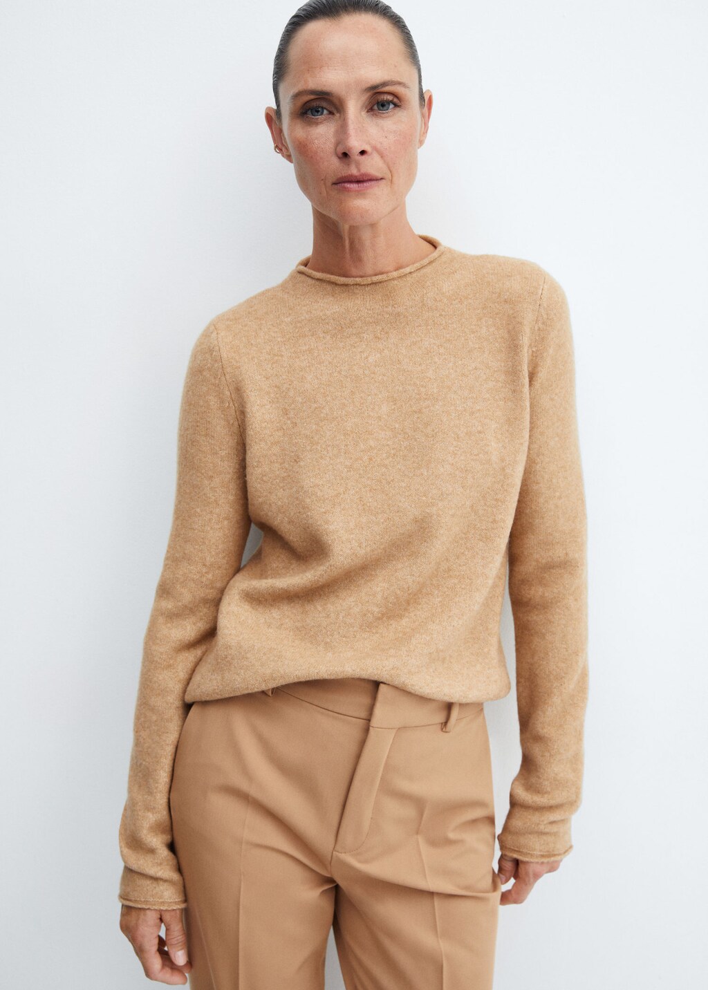 Sweater with cheap high collar