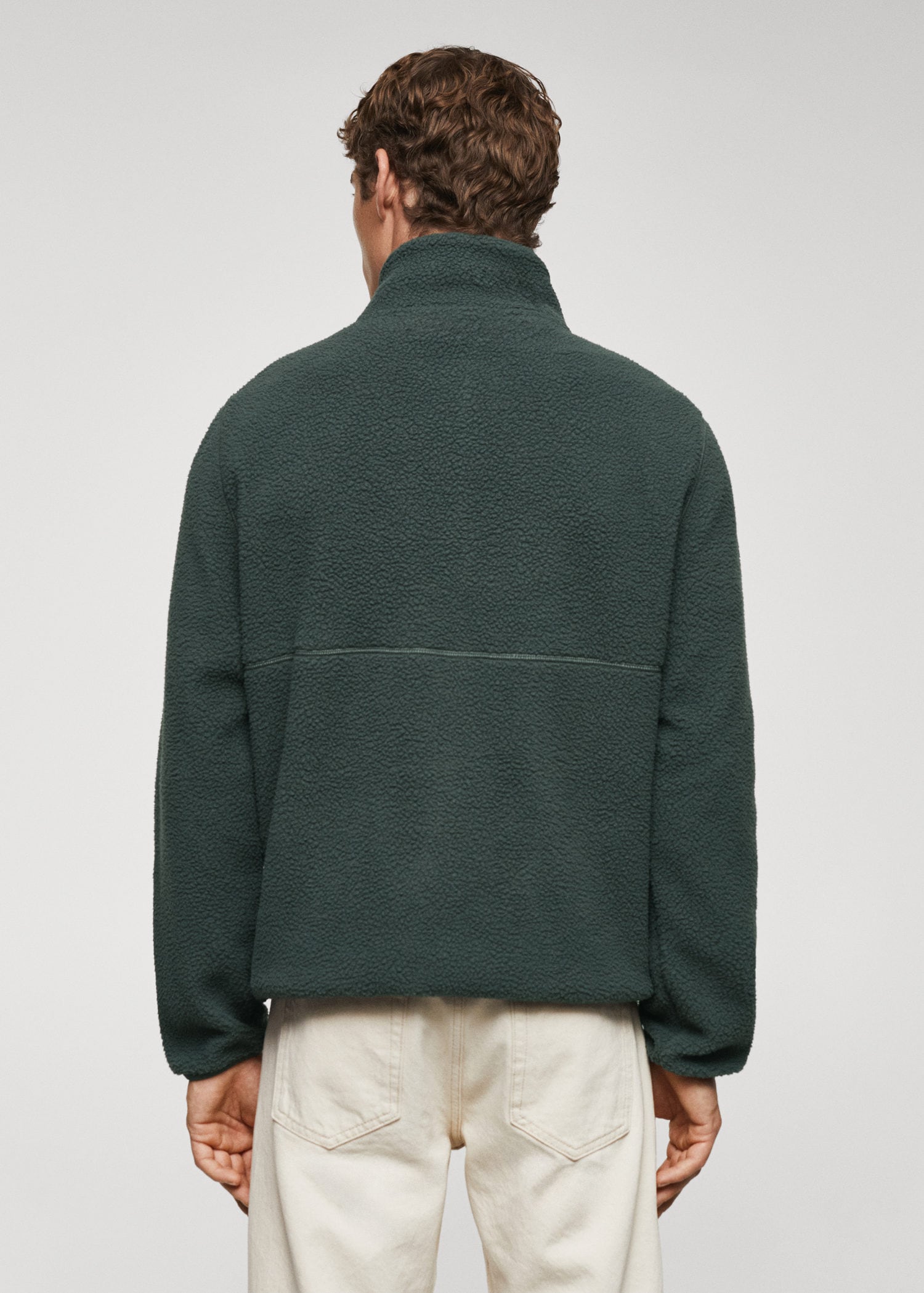 Zip-neck fleece sweatshirt