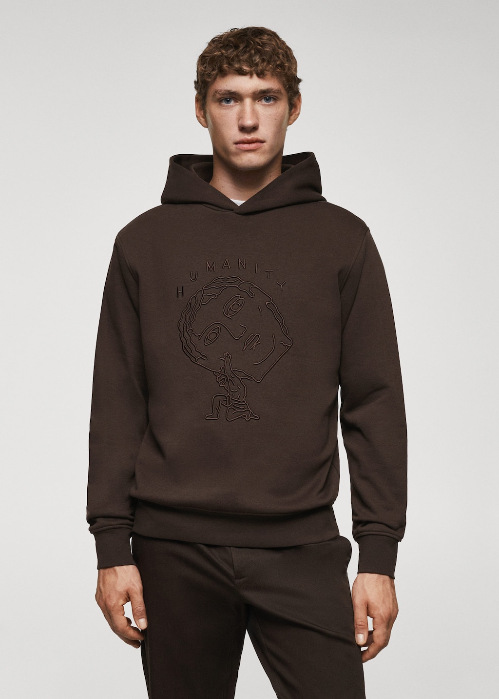 Mango knit hoodie cheap