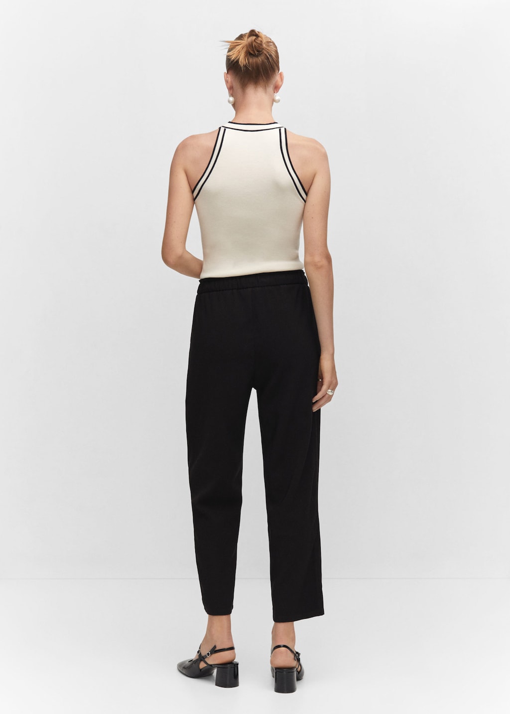 Mango flowy shop straight fit trousers
