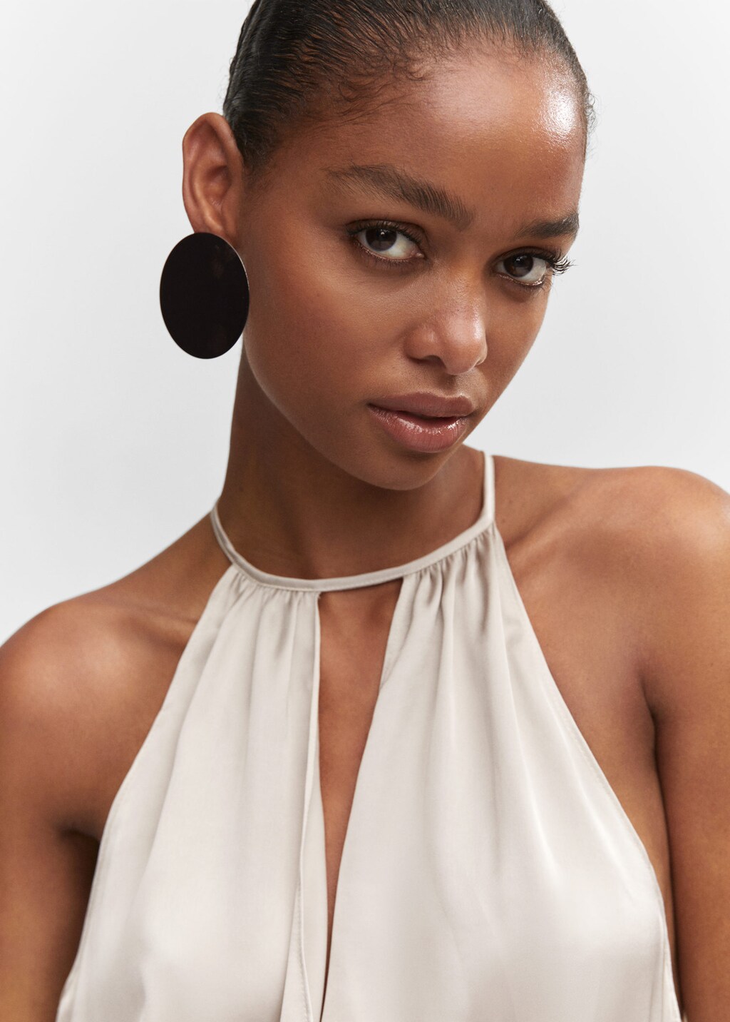 Satin halter neck dress