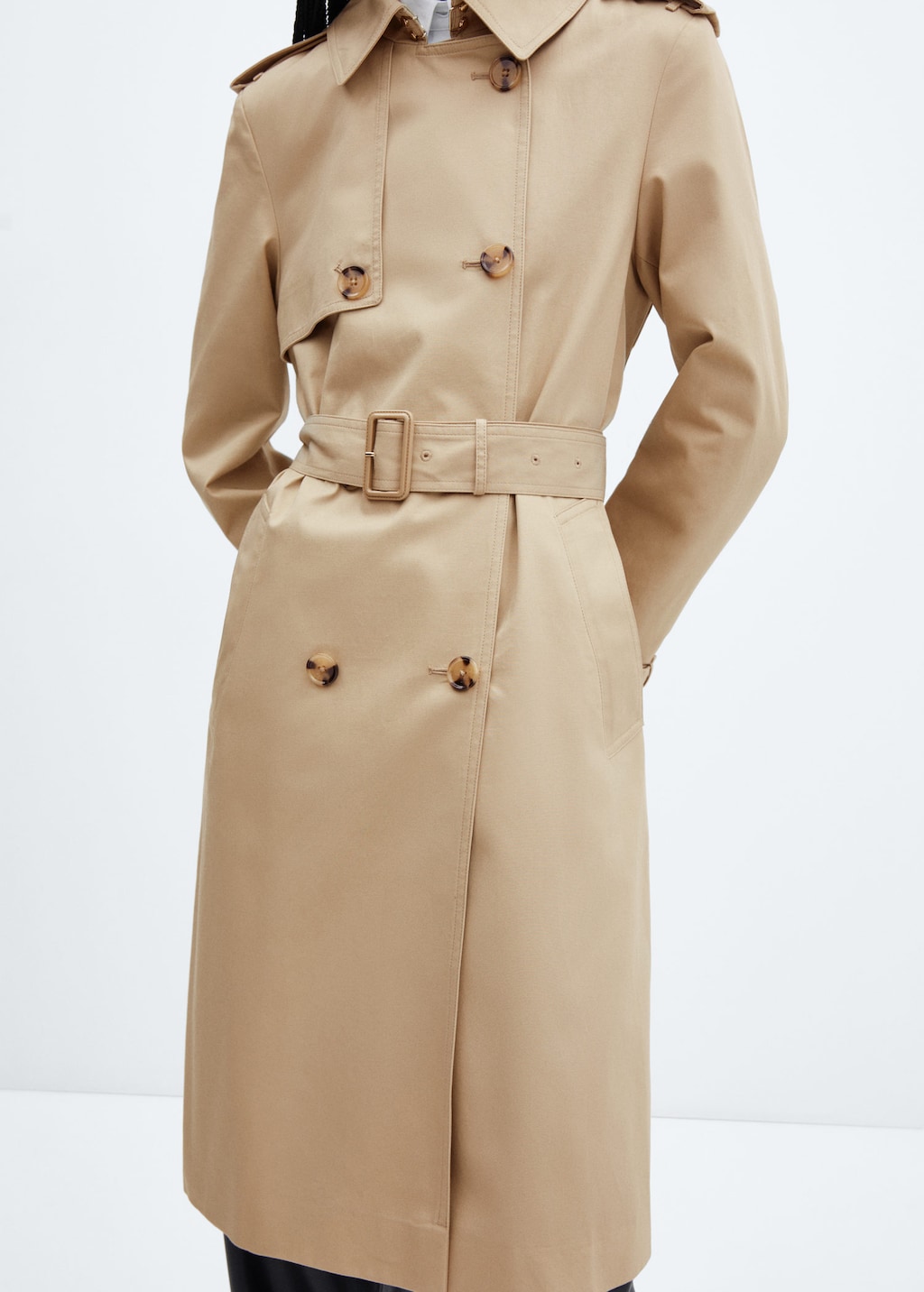 Trench coat with collar sale