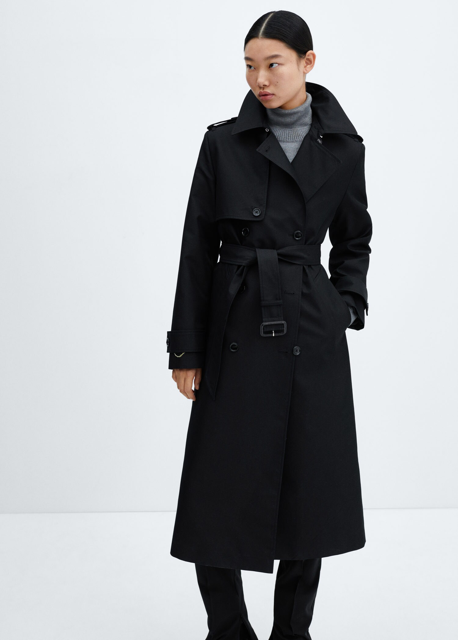 Waterproof double-breasted trench coat | MANGO