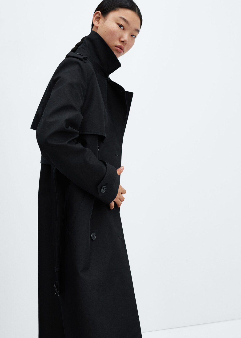 Mango double breasted trench top