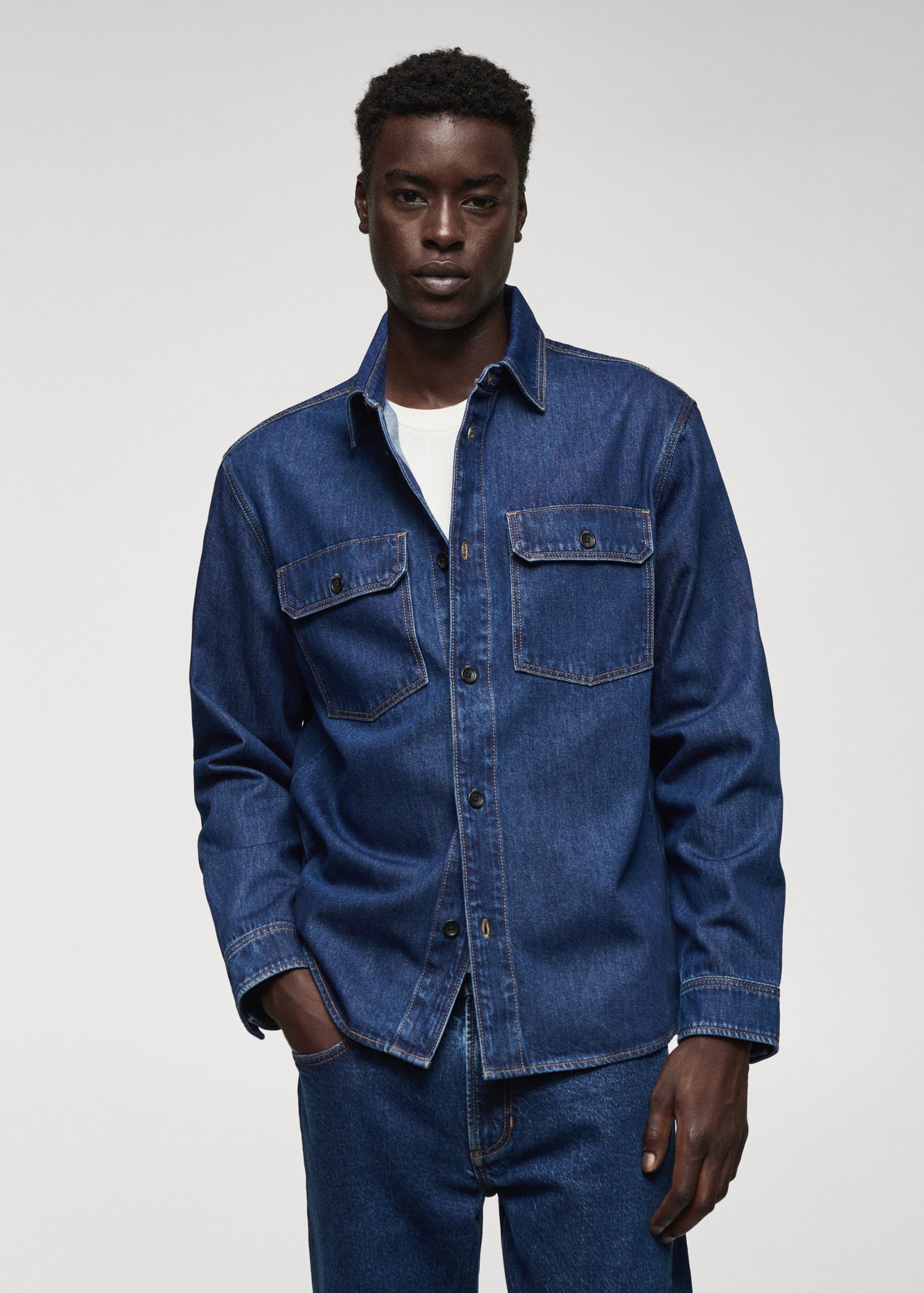 Regular Fit Denim overshirt - Denim blue - Men | H&M IN
