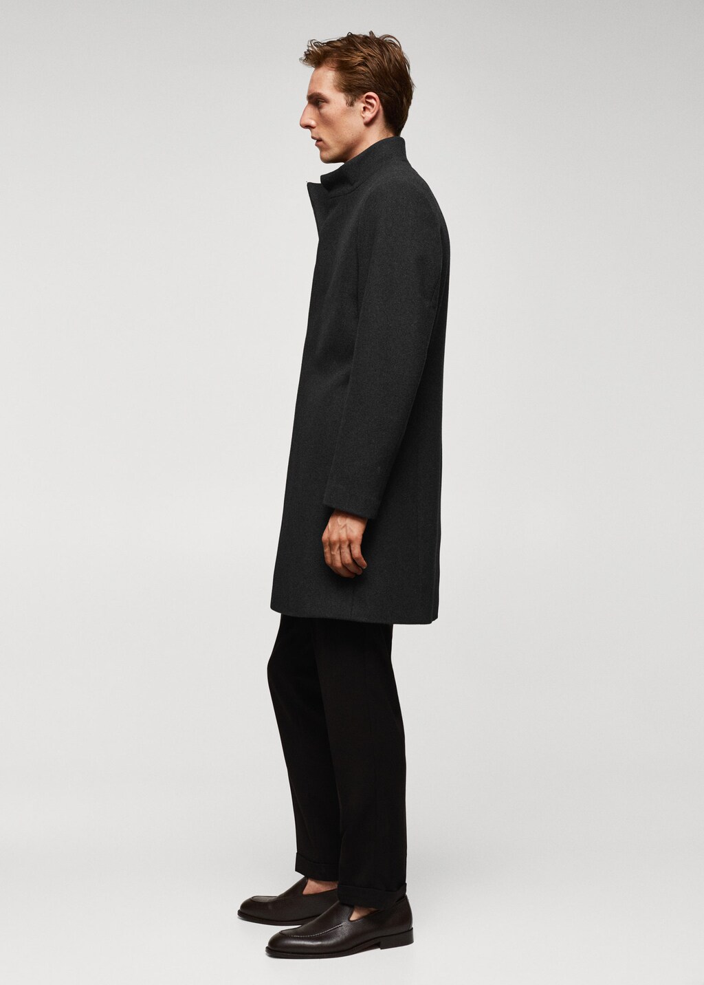 Wool funnel neck coat MANGO