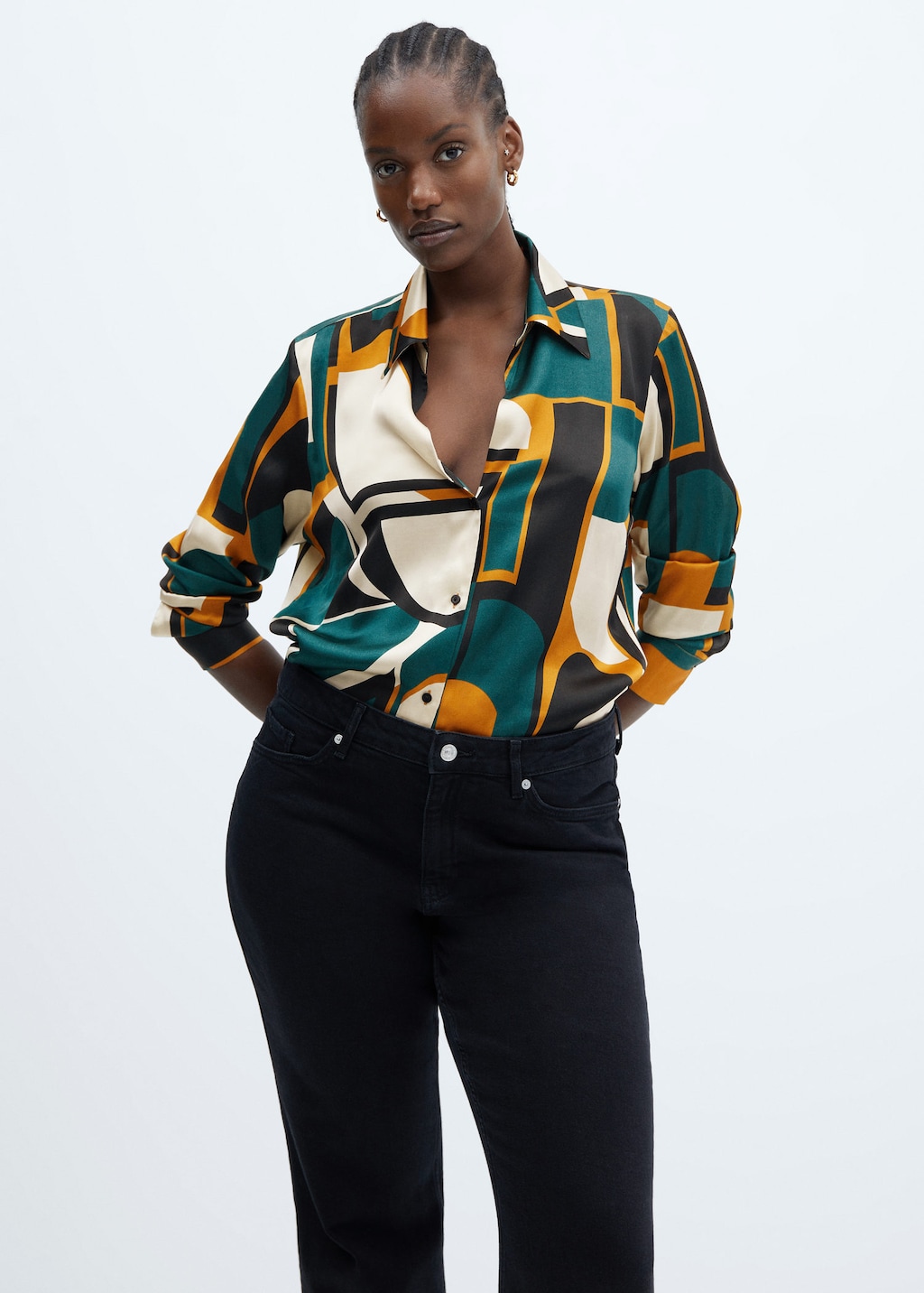 Button down cheap satin shirt