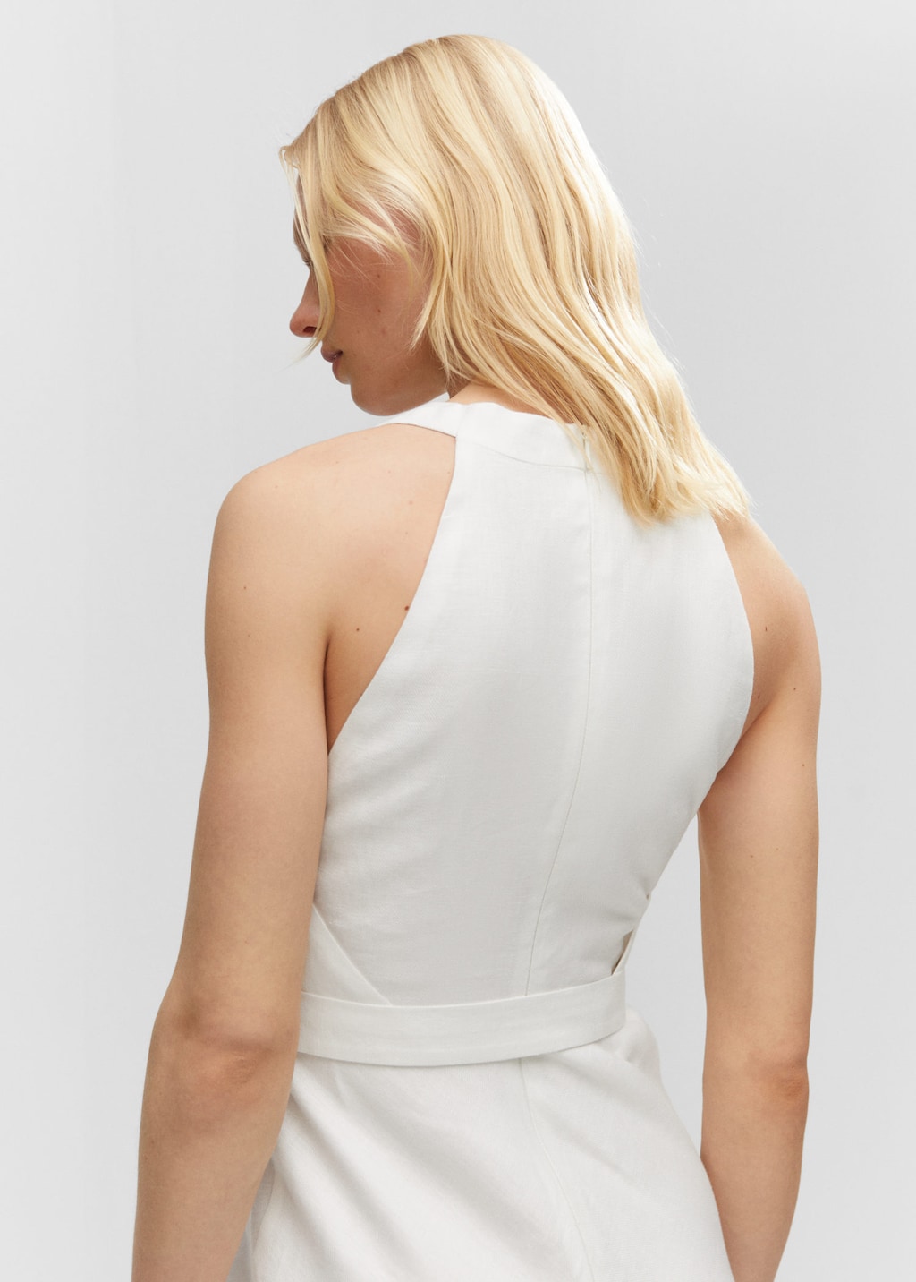 Mango belt cheap linen dress