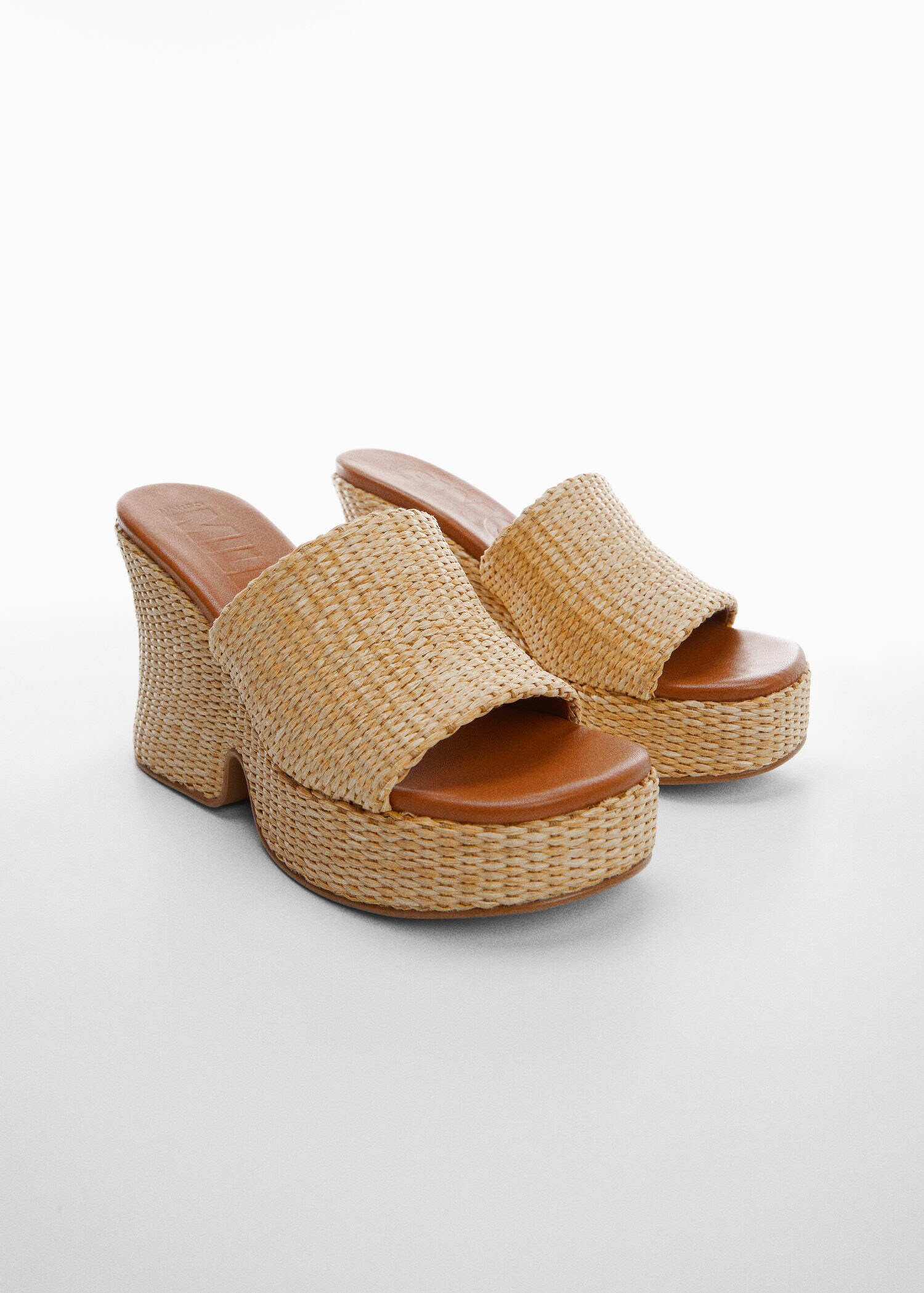 Natural fibre wedge sandals | MANGO